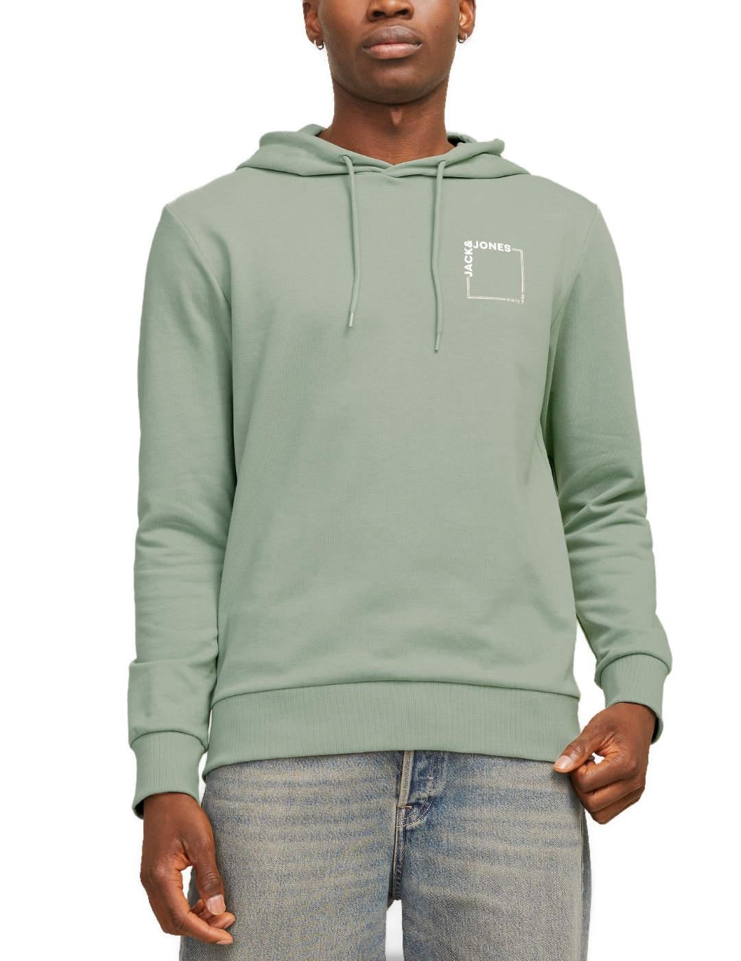 Sudadera Jack&Jones Erner verde claro capucha para hombre
