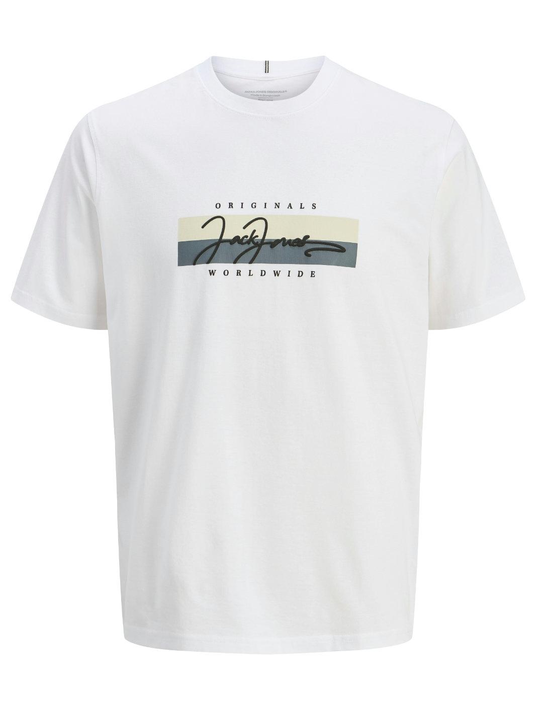 Camiseta Jack&Jones Frederik blanco manga corta para hombre