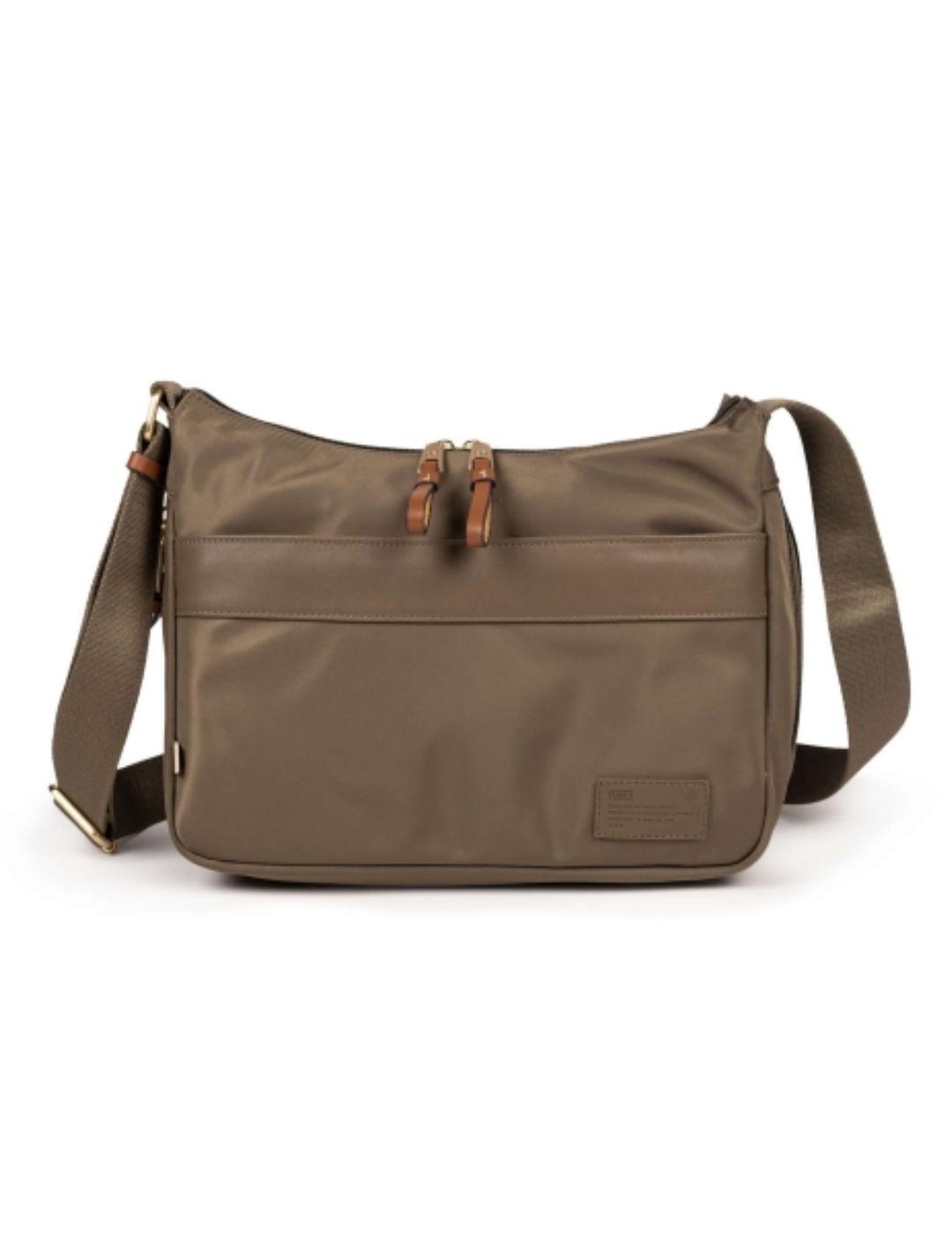 Bolso Munich bandolera khaki de tela para mujer