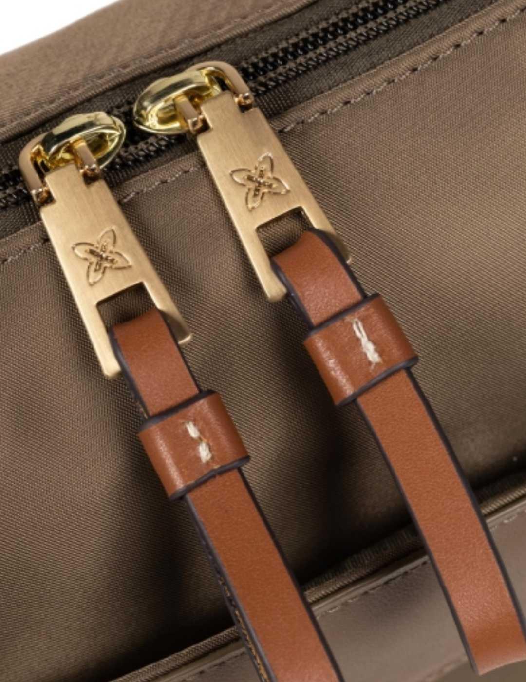 Bolso Munich bandolera khaki de tela para mujer