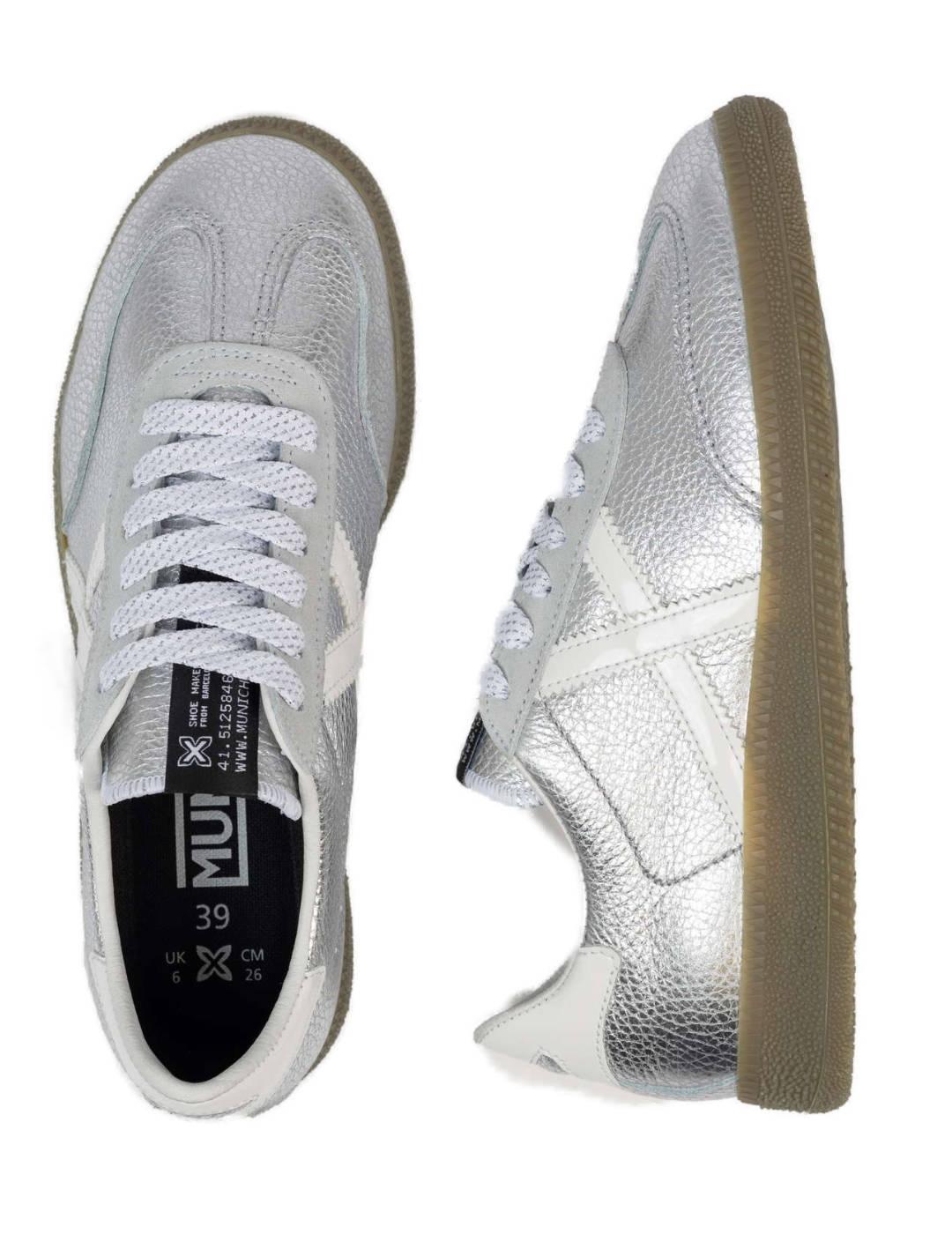 Zapatillas deportivas Munich Barru 188 plateadas de mujer