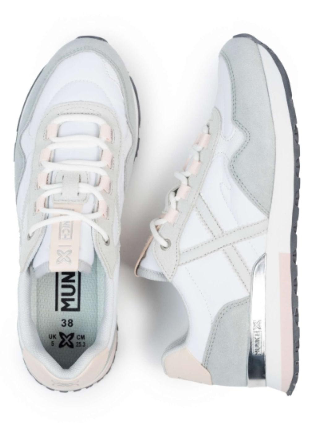 Zapatillas deportivas Munich Sunset 63 blanca gris de mujer