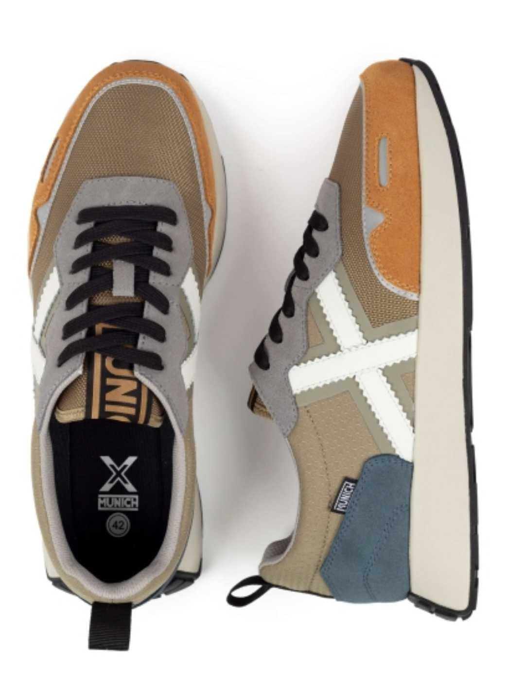 Zapatillas Munich Xemine 83 beige y marrón para hombre
