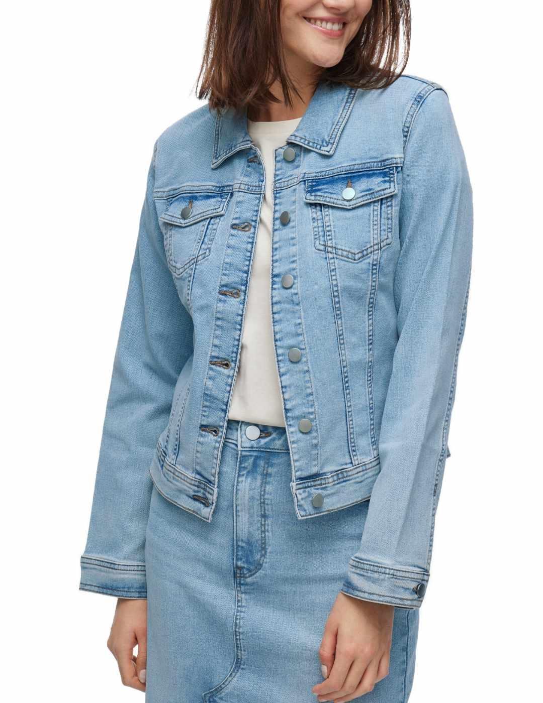 Cazadora Vila Nus vaquera azul claro regular para mujer