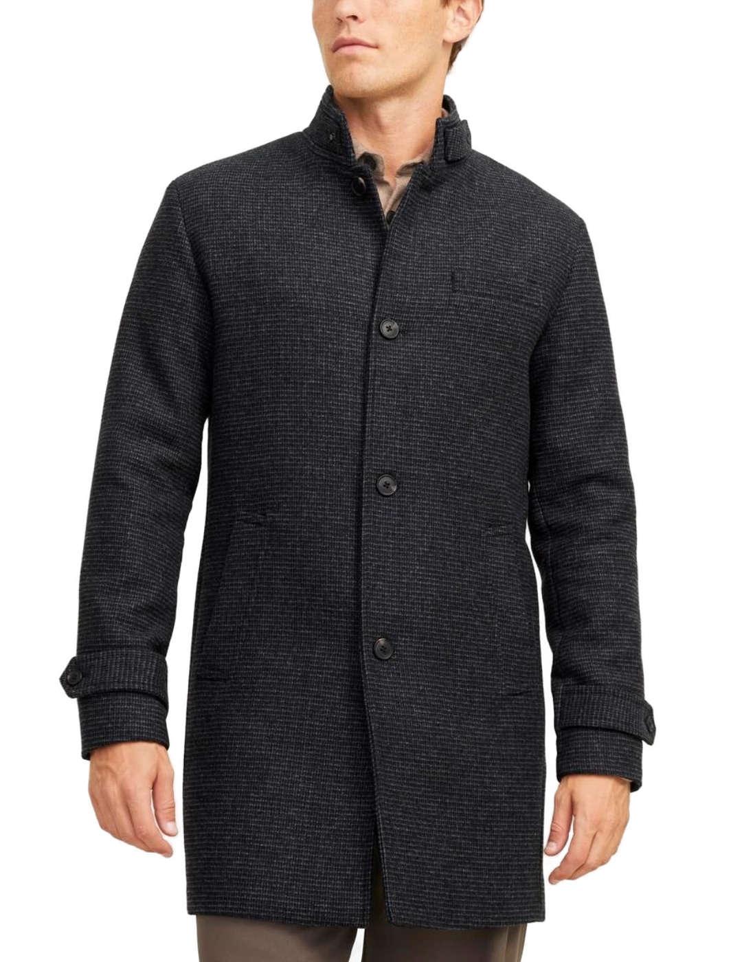 Abrigo de paño Jack&Jones Melton gris oscuro para hombre