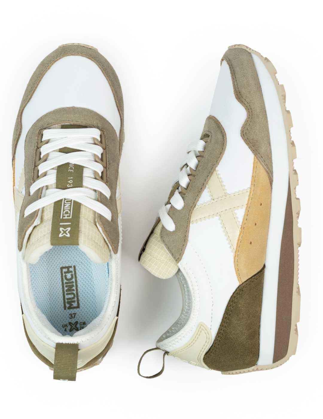 Zapatillas Munich UM 33 blanca y marrón mujer-Sh