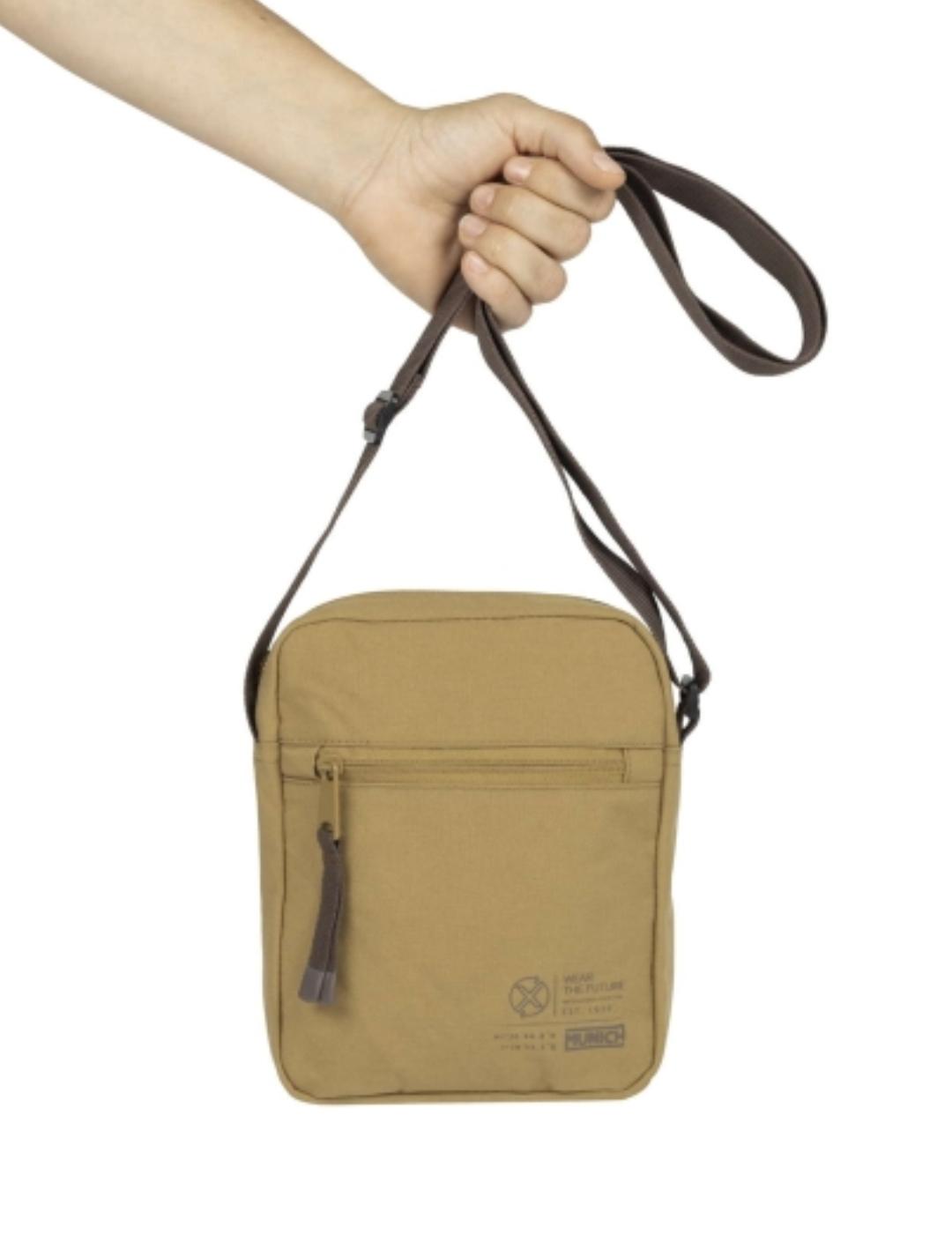 Mini bandolera Munich beige para hombre
