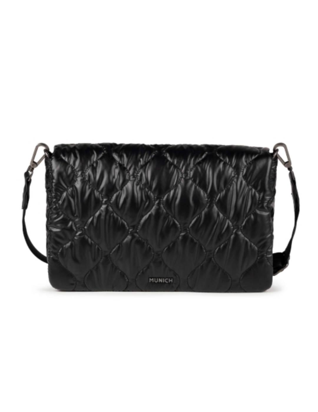 Bolso Munich bandolera cover negra acolchada para mujer