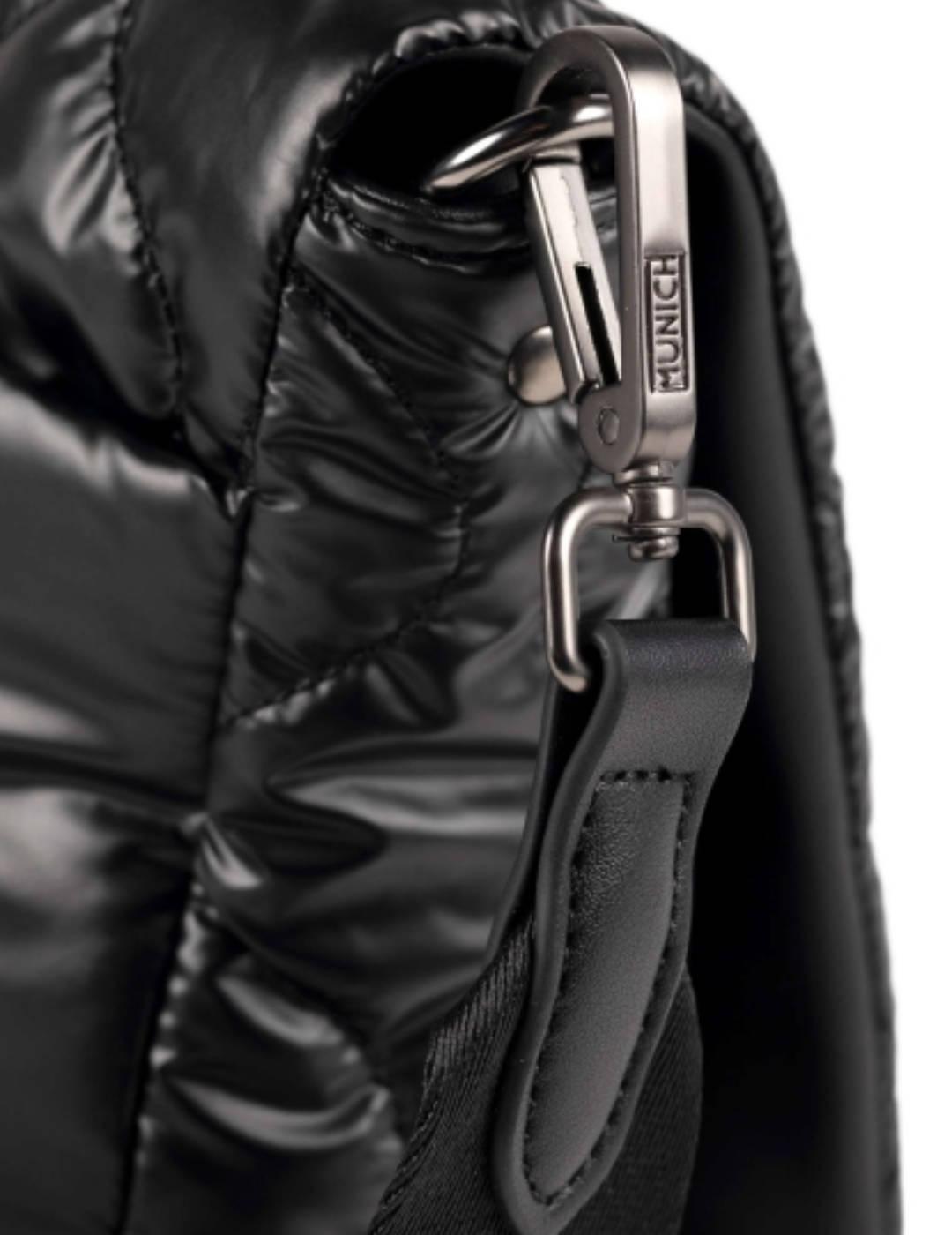 Bolso Munich bandolera cover negra acolchada para mujer