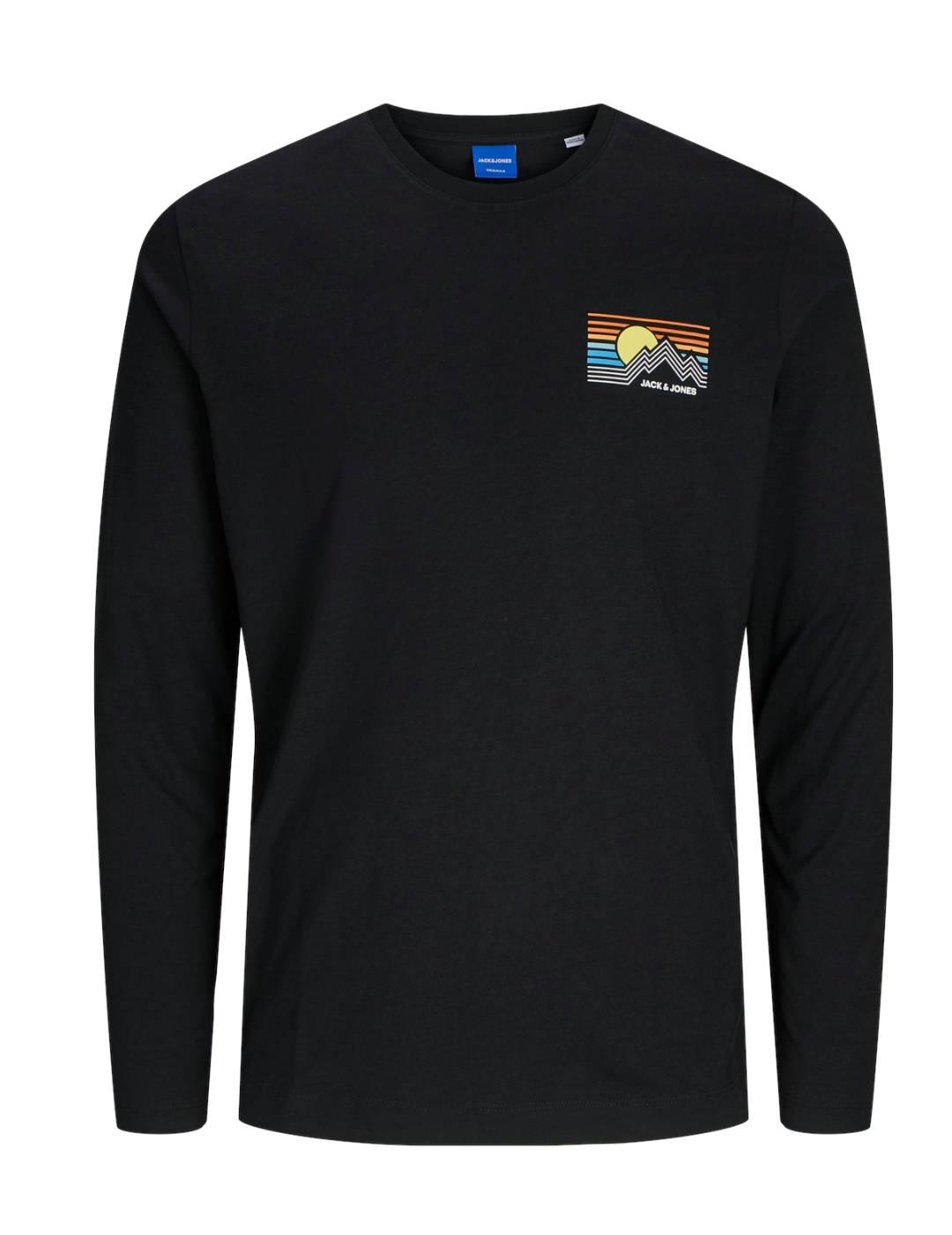 Camiseta Jack&Jones Explorer negro manga larga para hombre
