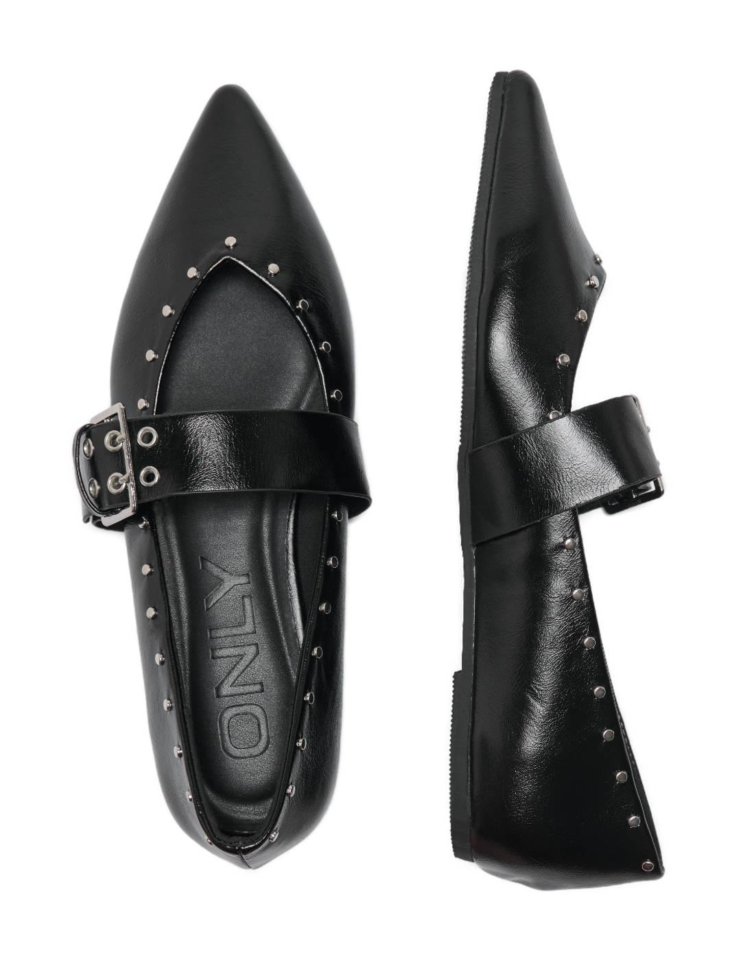 Bailarina Only Aura negra tachuelas de punta para mujer