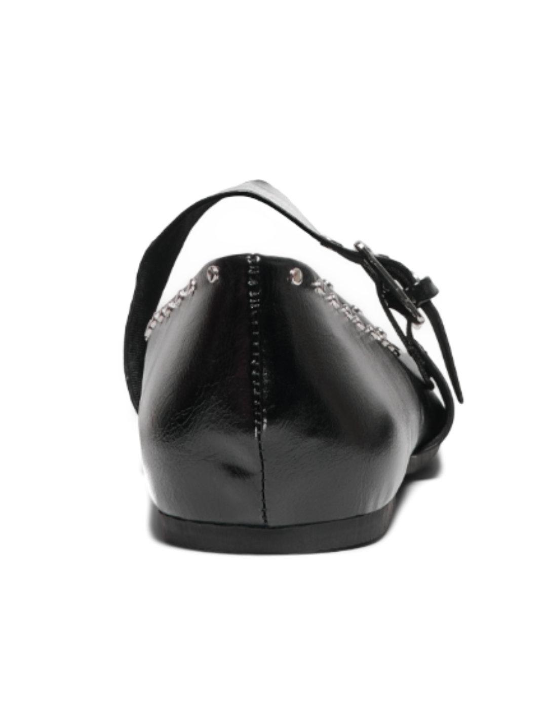 Bailarina Only Aura negra tachuelas de punta para mujer