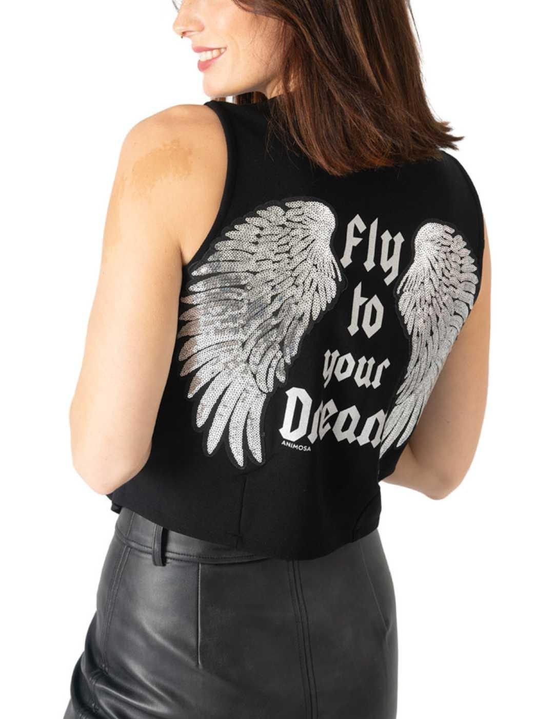 Chaleco Animosa Fly to Your Dream negro para mujer