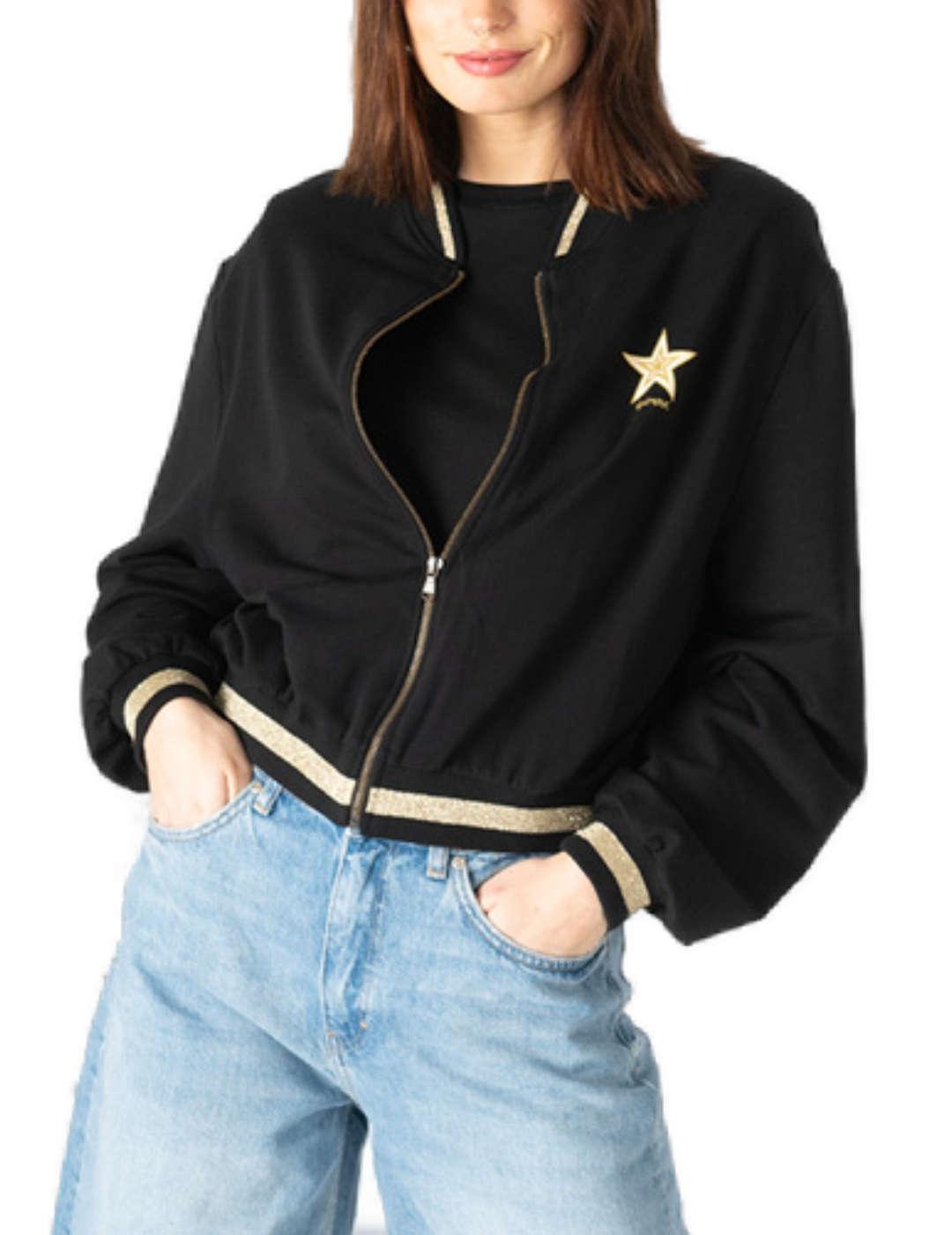 Bomber Animosa Raymonde De Laroche negra dorado para mujer