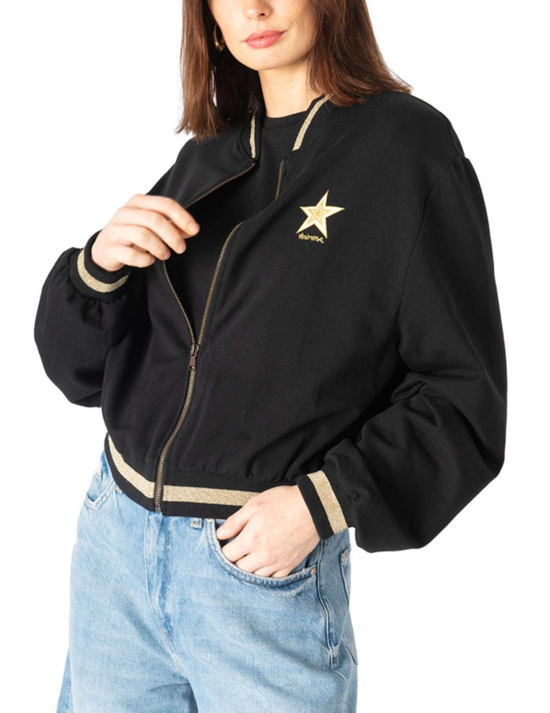 Bomber Animosa Raymonde De Laroche negra dorado para mujer