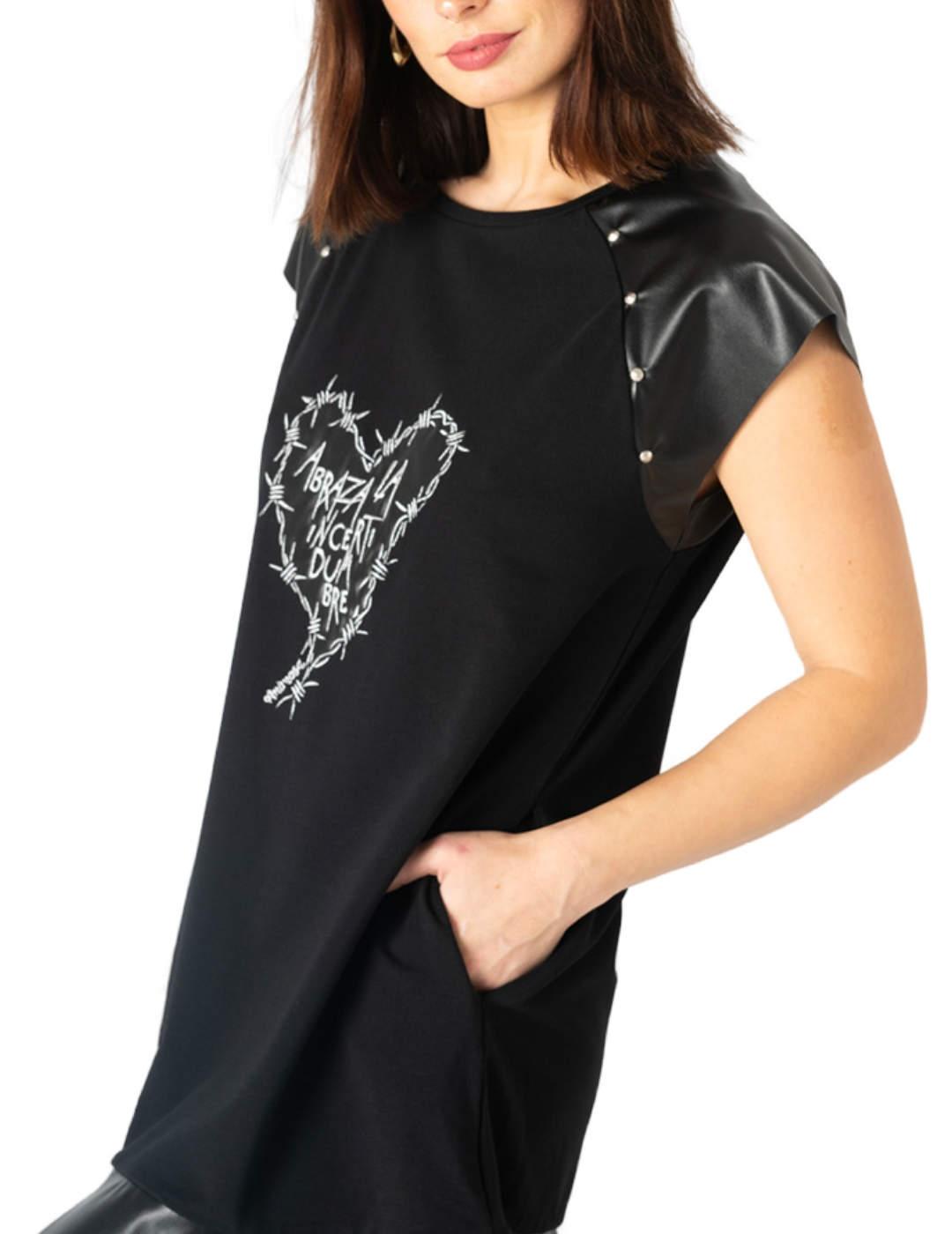 Vestido Animosa negro Abraza la Incertidumbre evasé de mujer