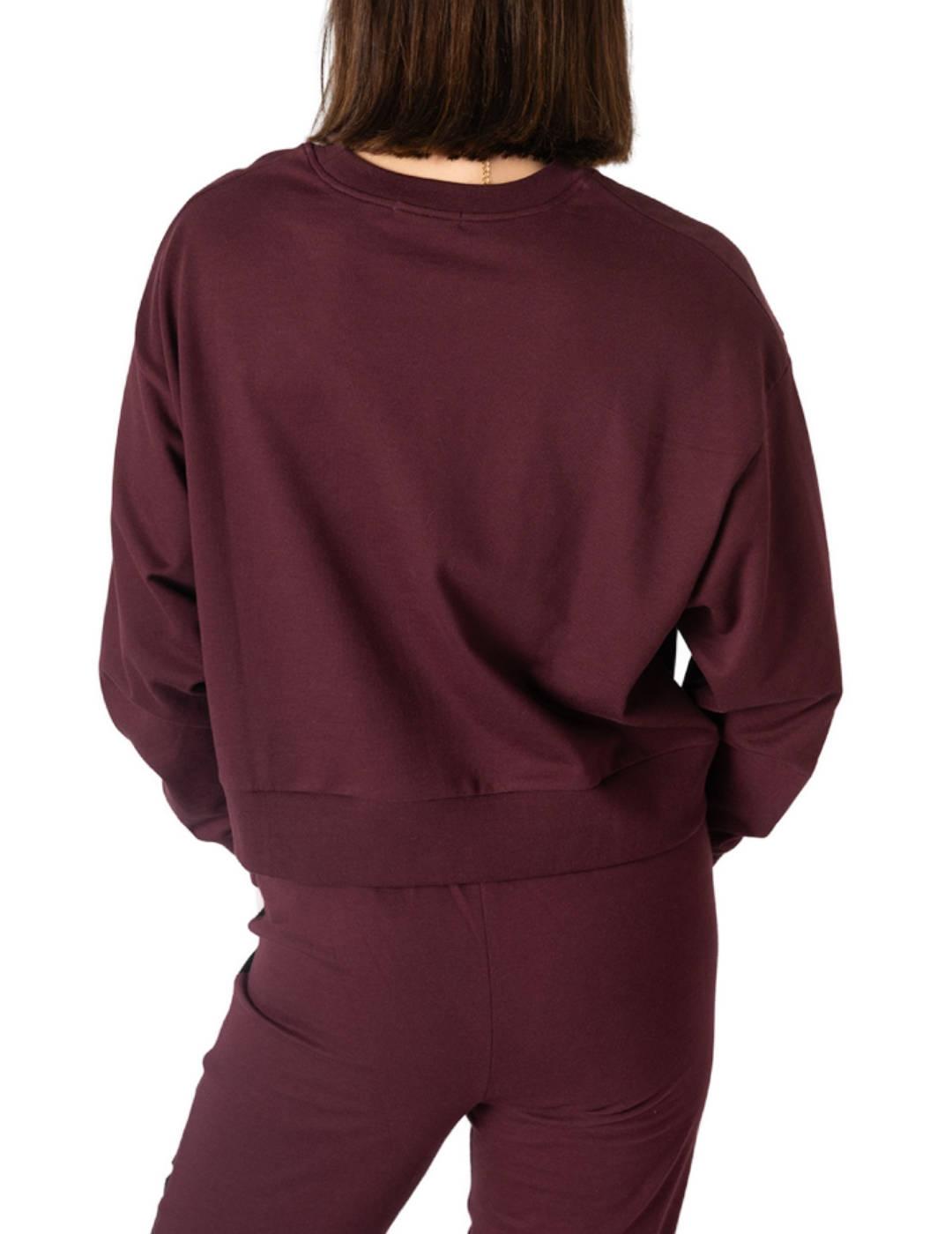 Sudadera Animosa granate Estrellas hombros caídos para mujer