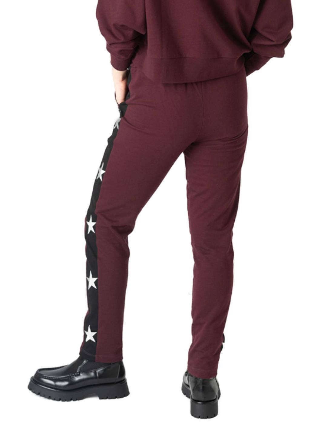 Pantalón Animosa Estrellas granate con estrellas para mujer