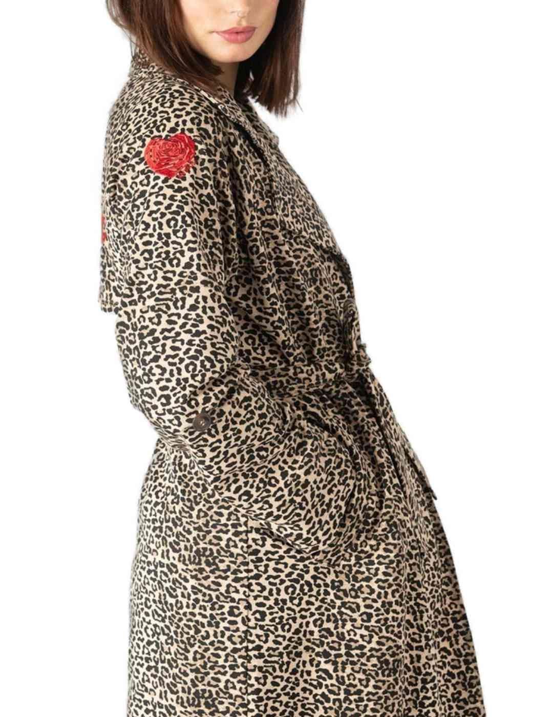 Trench Animosa Rockmantic estampado leopardo para mujer