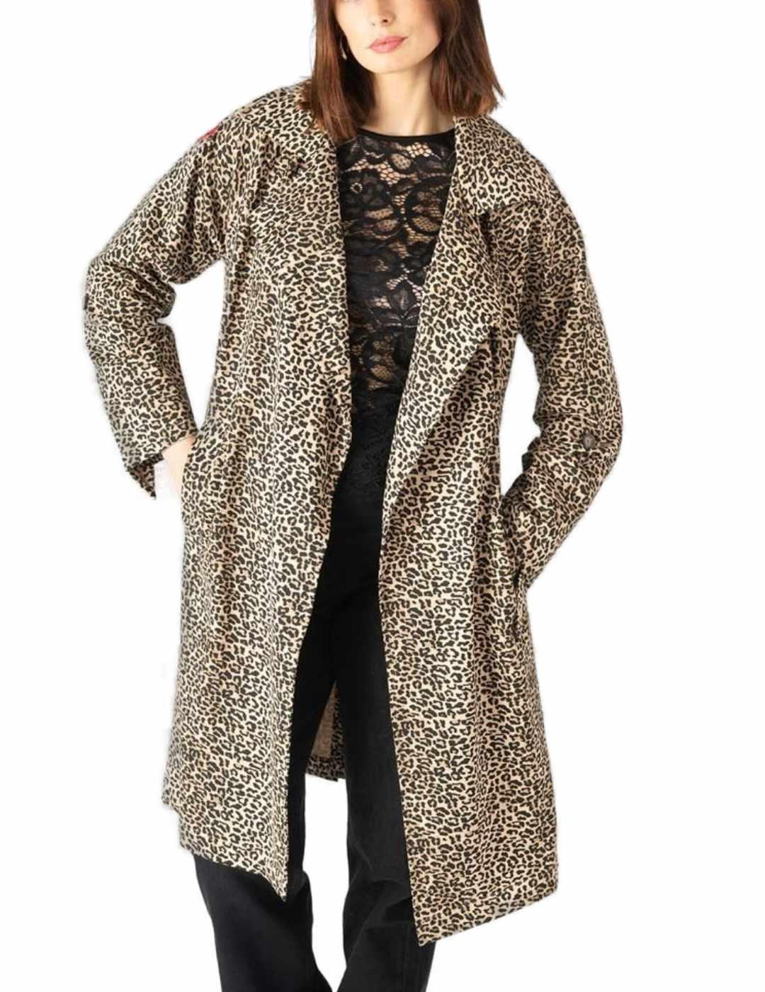 Trench Animosa Rockmantic estampado leopardo para mujer