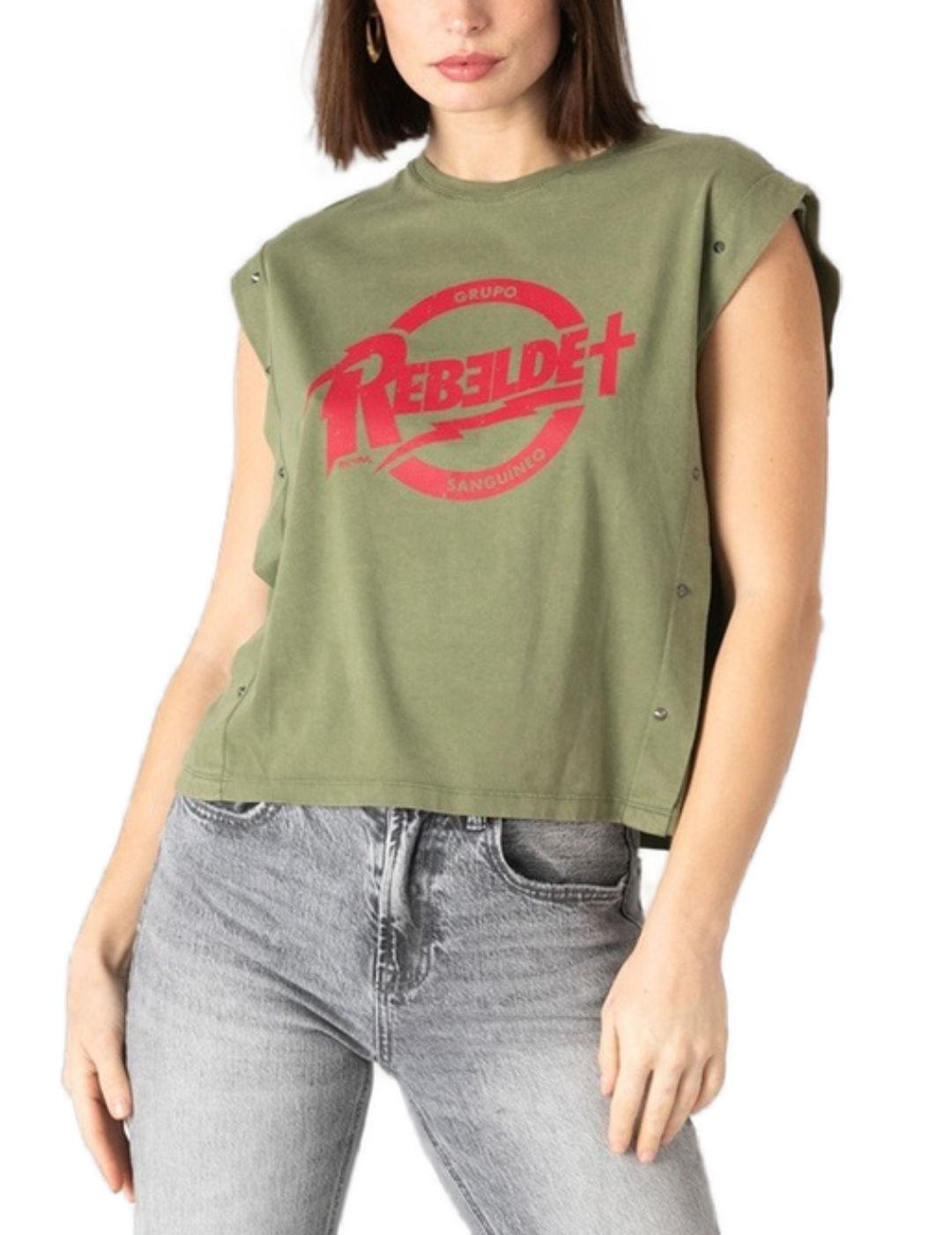 Camiseta Animosa Rebelde Positivo verde sisa para mujer