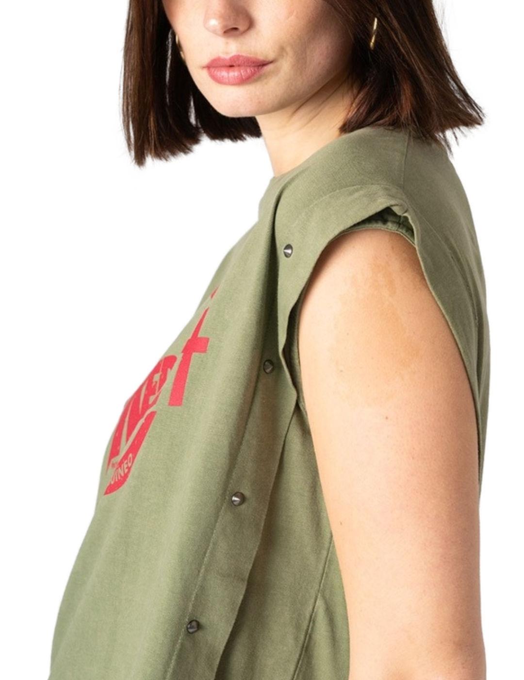 Camiseta Animosa Rebelde Positivo verde sisa para mujer