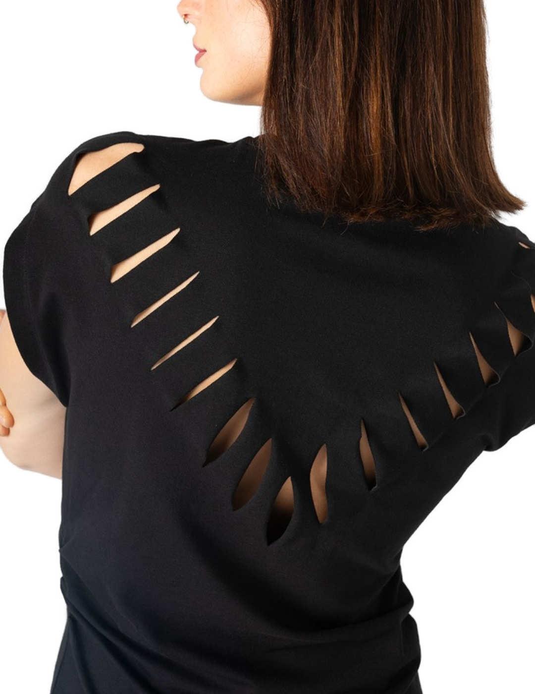 Vestido Animosa Rebelde Positivo midi negro para mujer