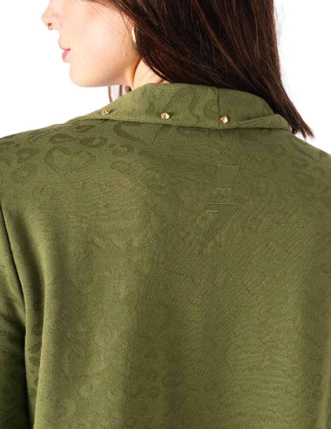 Chaqueta Animosa Gueparda verde jaquard para mujer