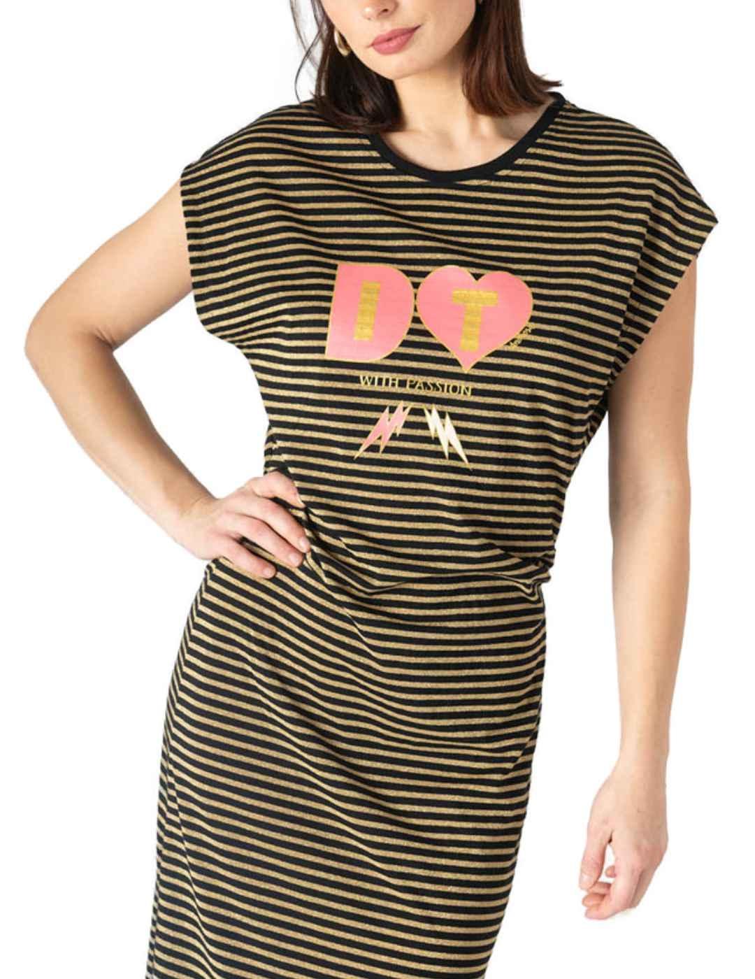 Vestido Animosa Do It With Passion negro rayas de mujer