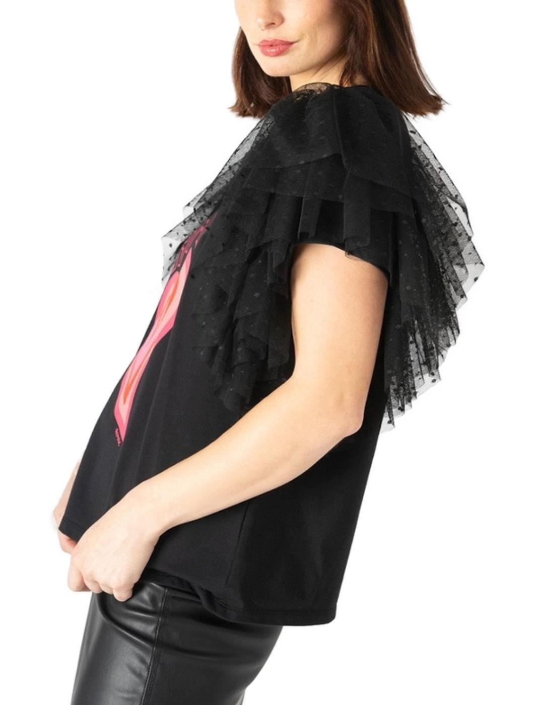 Camiseta Animosa Amor Extraordinario mangas tul para mujer