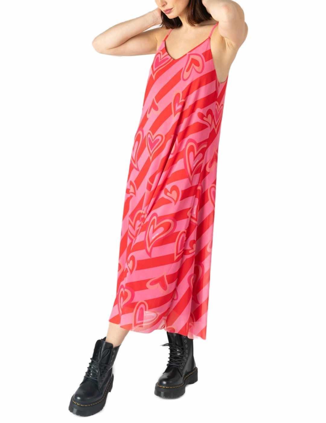 Vestido Animosa Amor Extraordinario rosa estampado de mujer