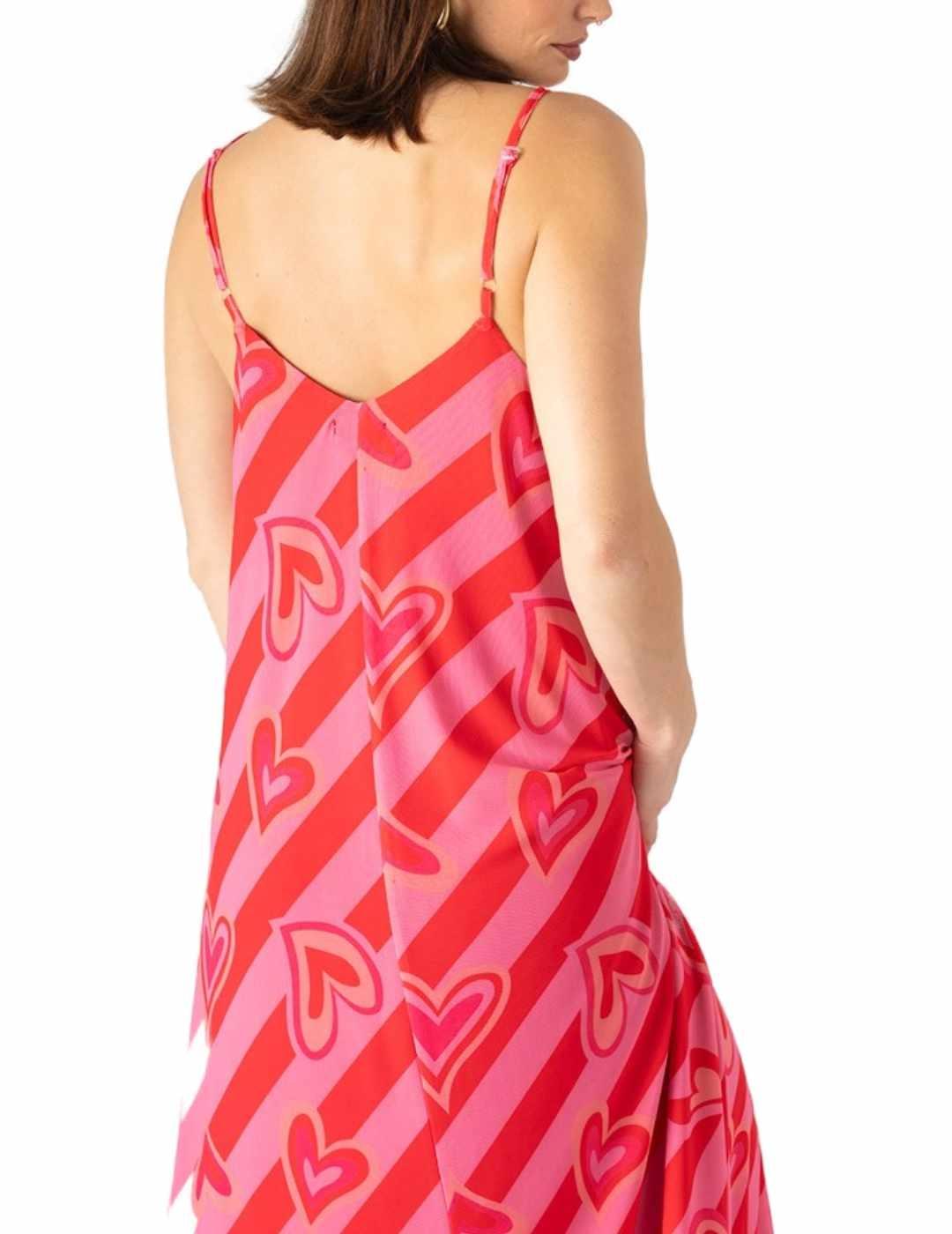 Vestido Animosa Amor Extraordinario rosa estampado de mujer