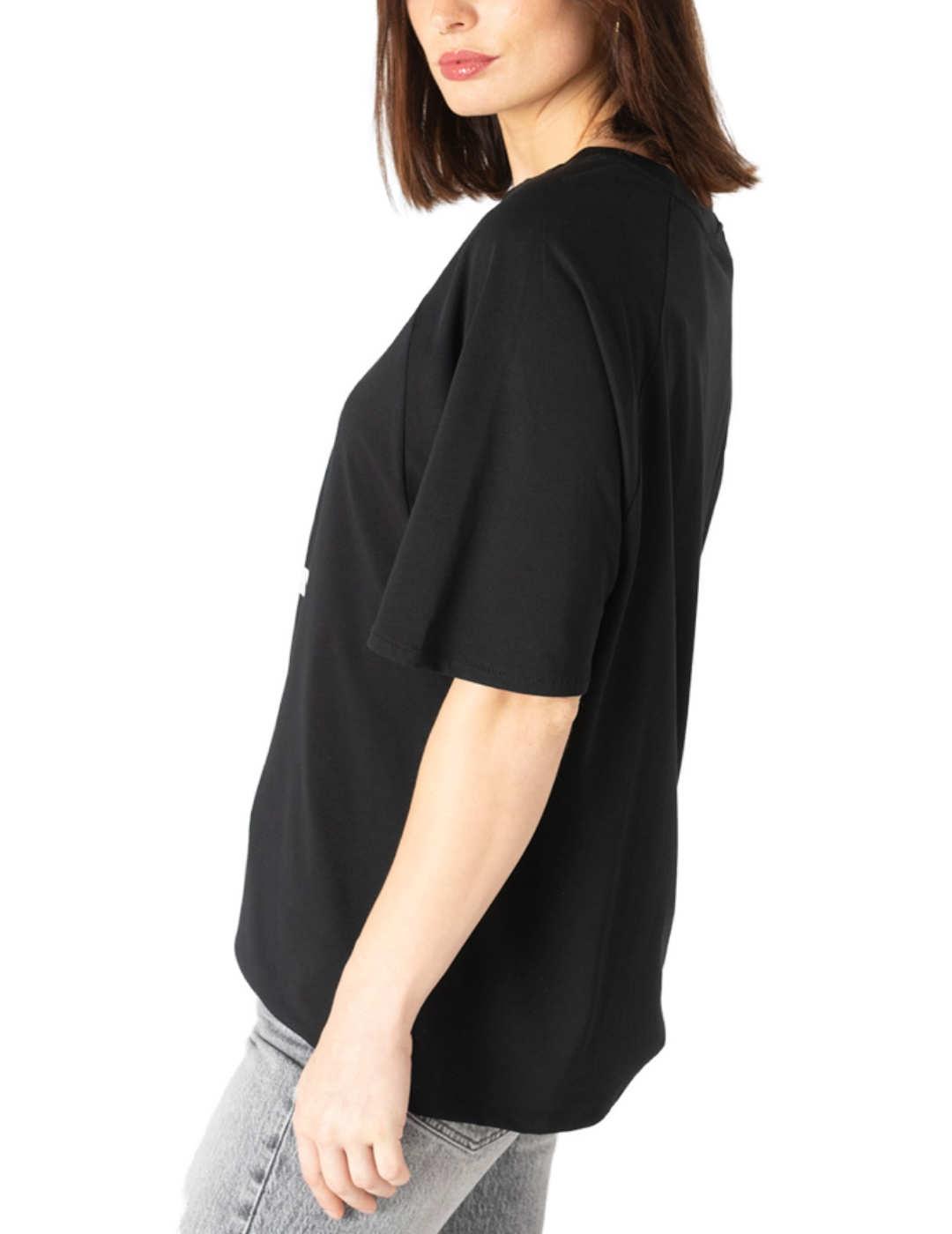 Camiseta Animosa Bette Davis negra manga corta para mujer