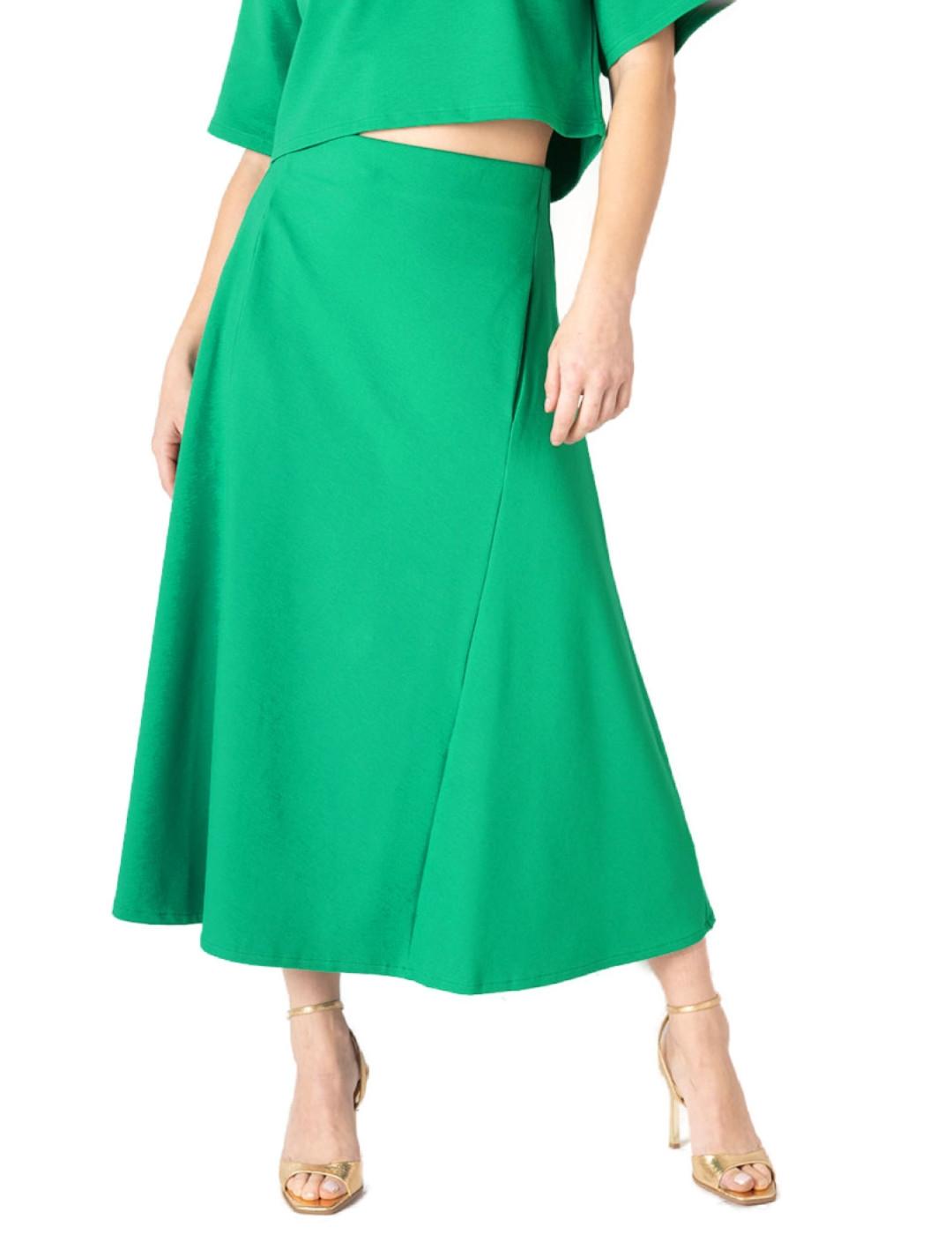 Falda Animosa Fifties larga verde brillante para mujer