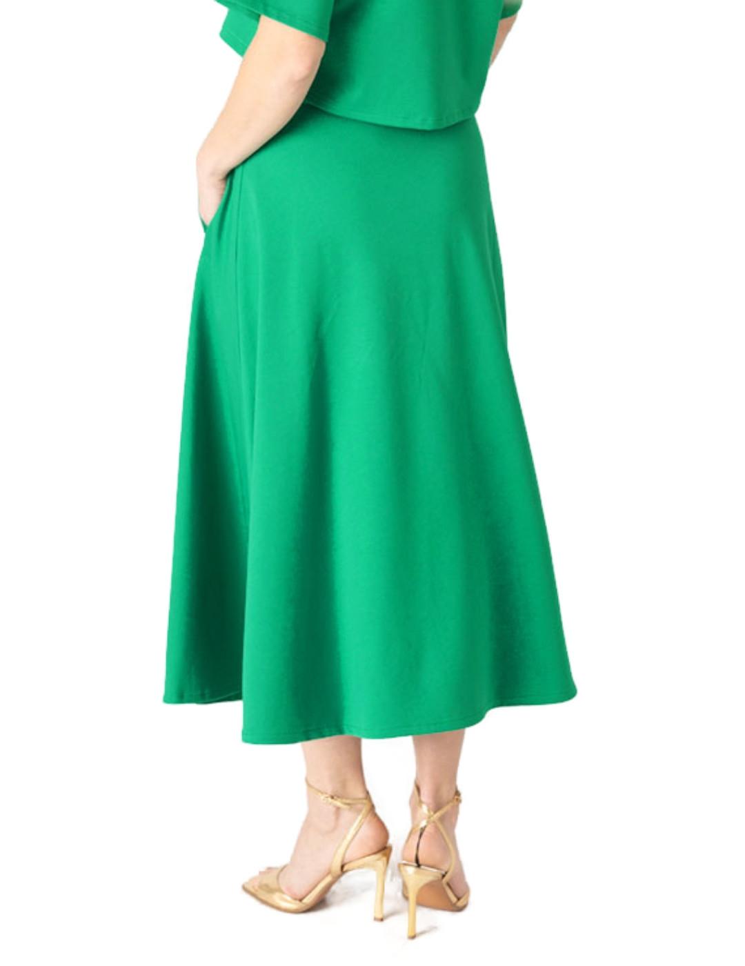 Falda Animosa Fifties larga verde brillante para mujer