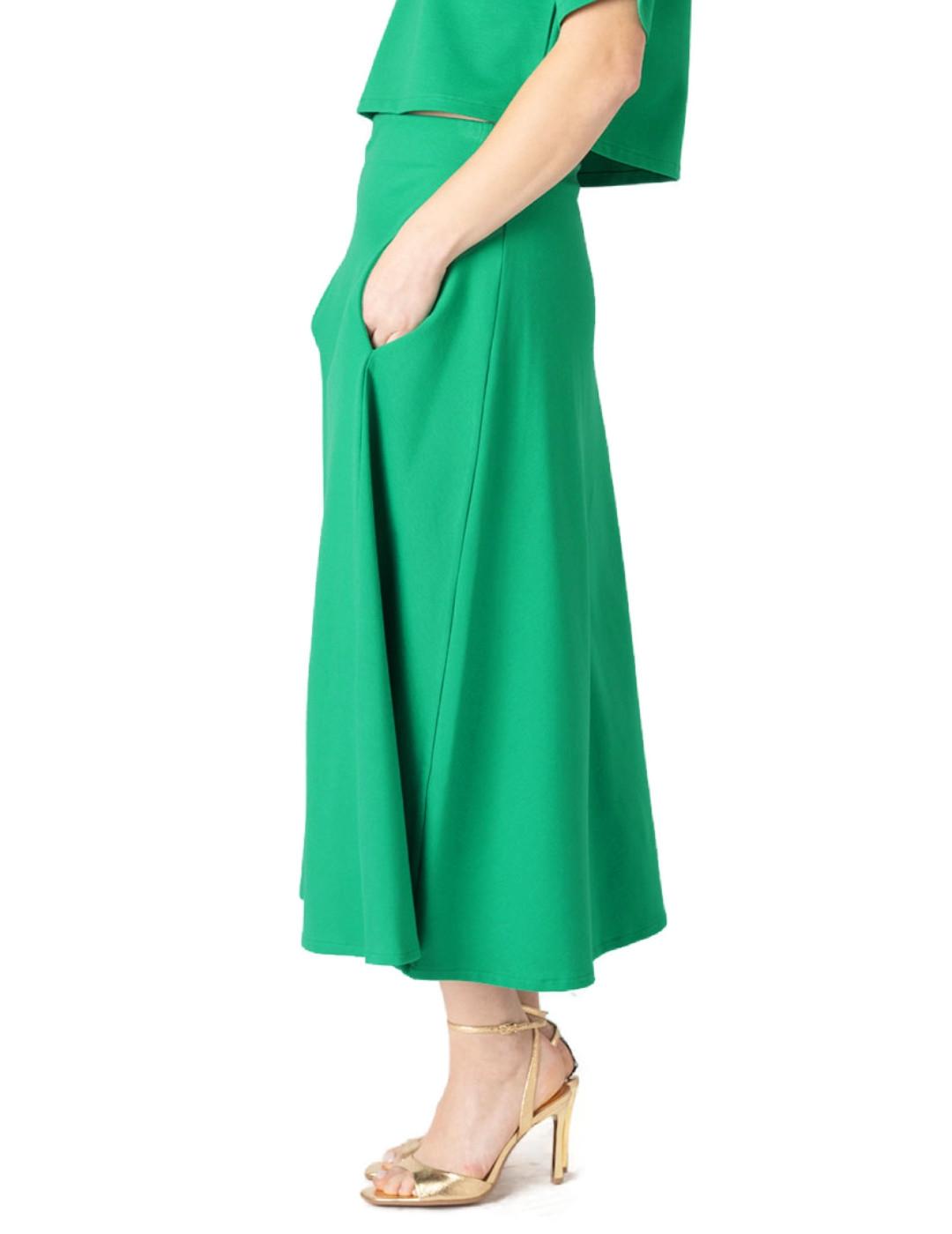 Falda Animosa Fifties larga verde brillante para mujer