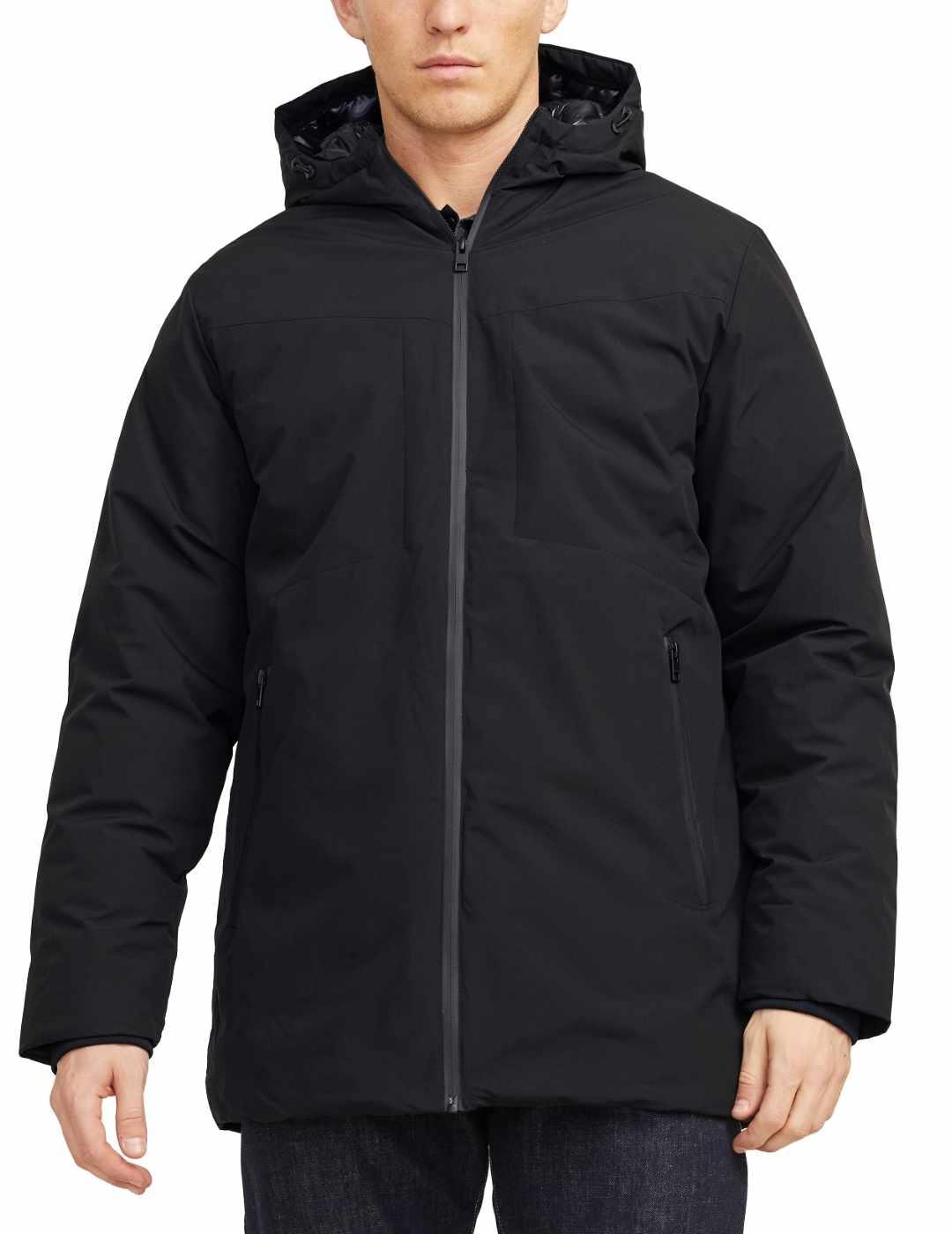 Parka Jack&Jones Planet negro con capucha para hombre