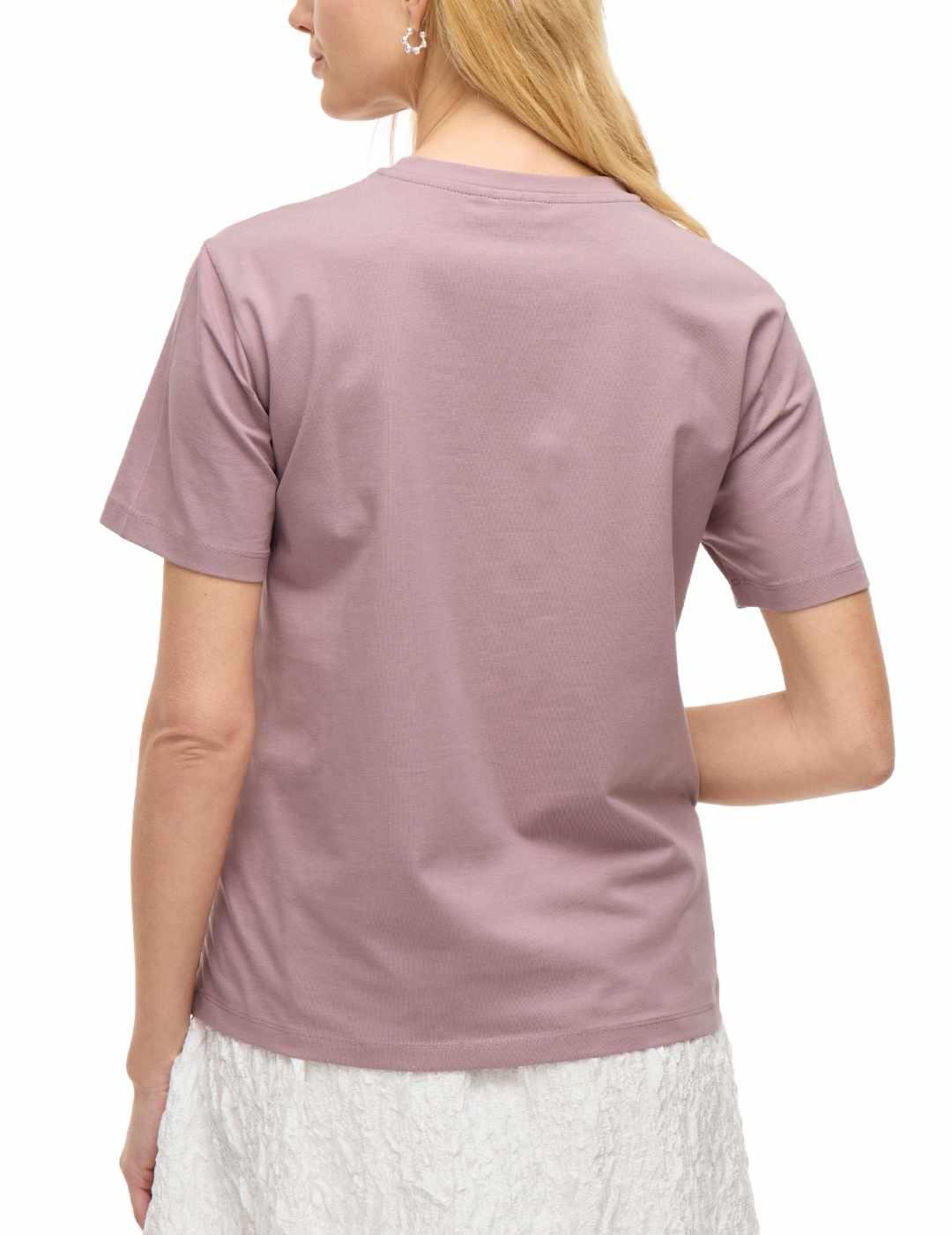Camiseta Vila Nora rosa básica manga corta para mujer