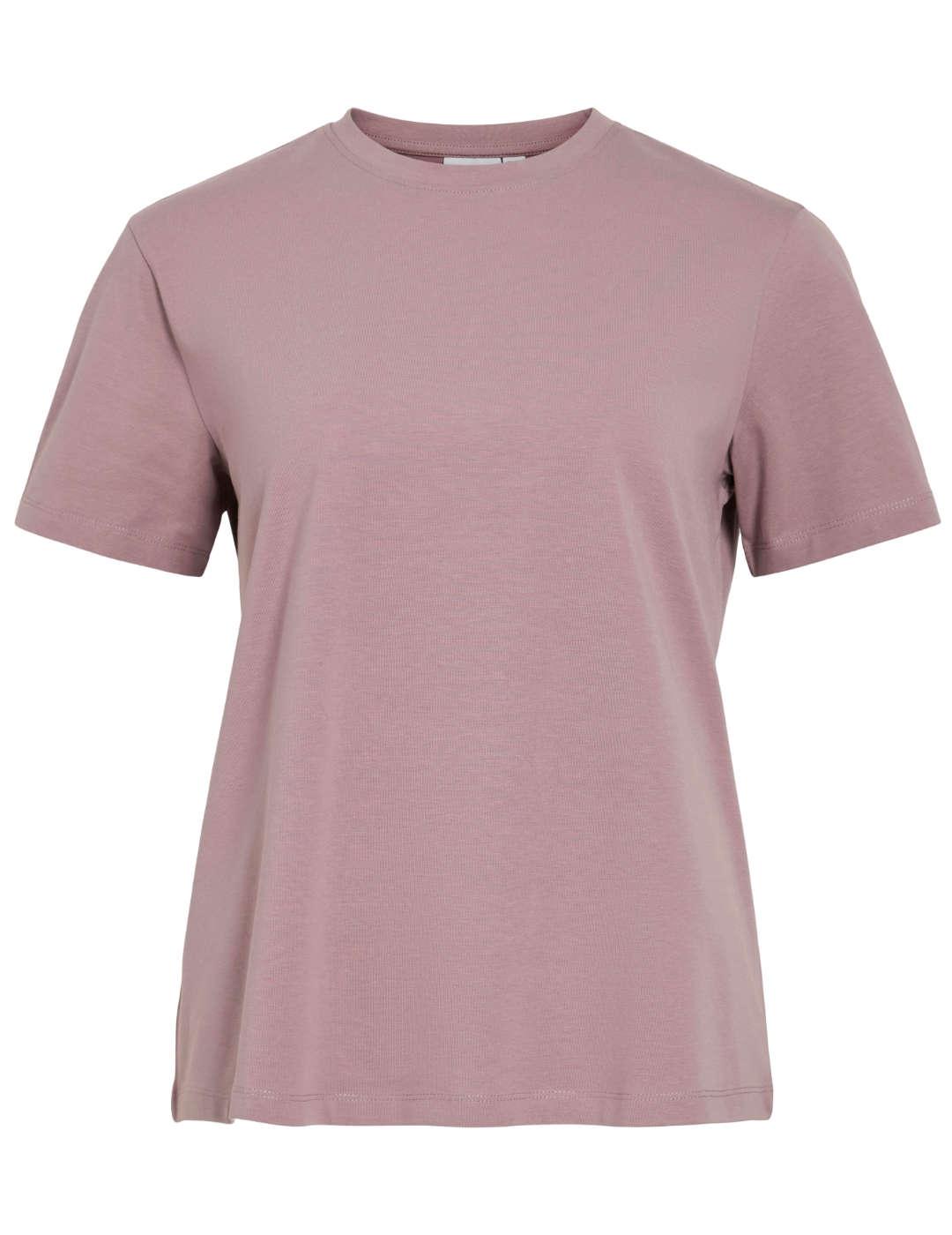 Camiseta Vila Nora rosa básica manga corta para mujer