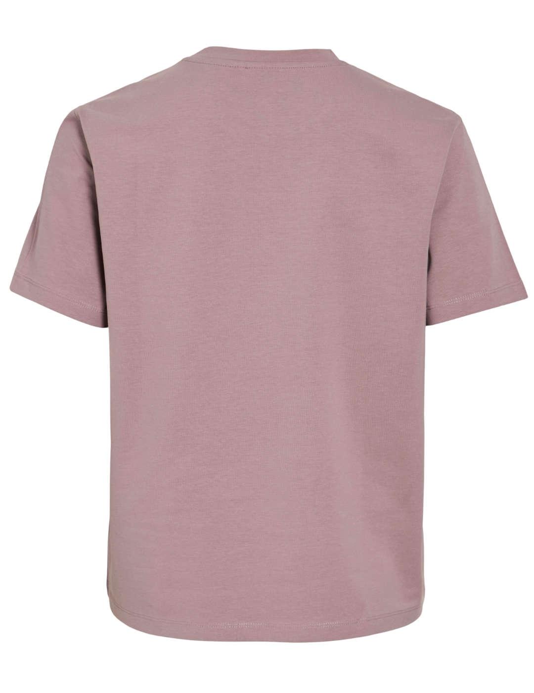 Camiseta Vila Nora rosa básica manga corta para mujer