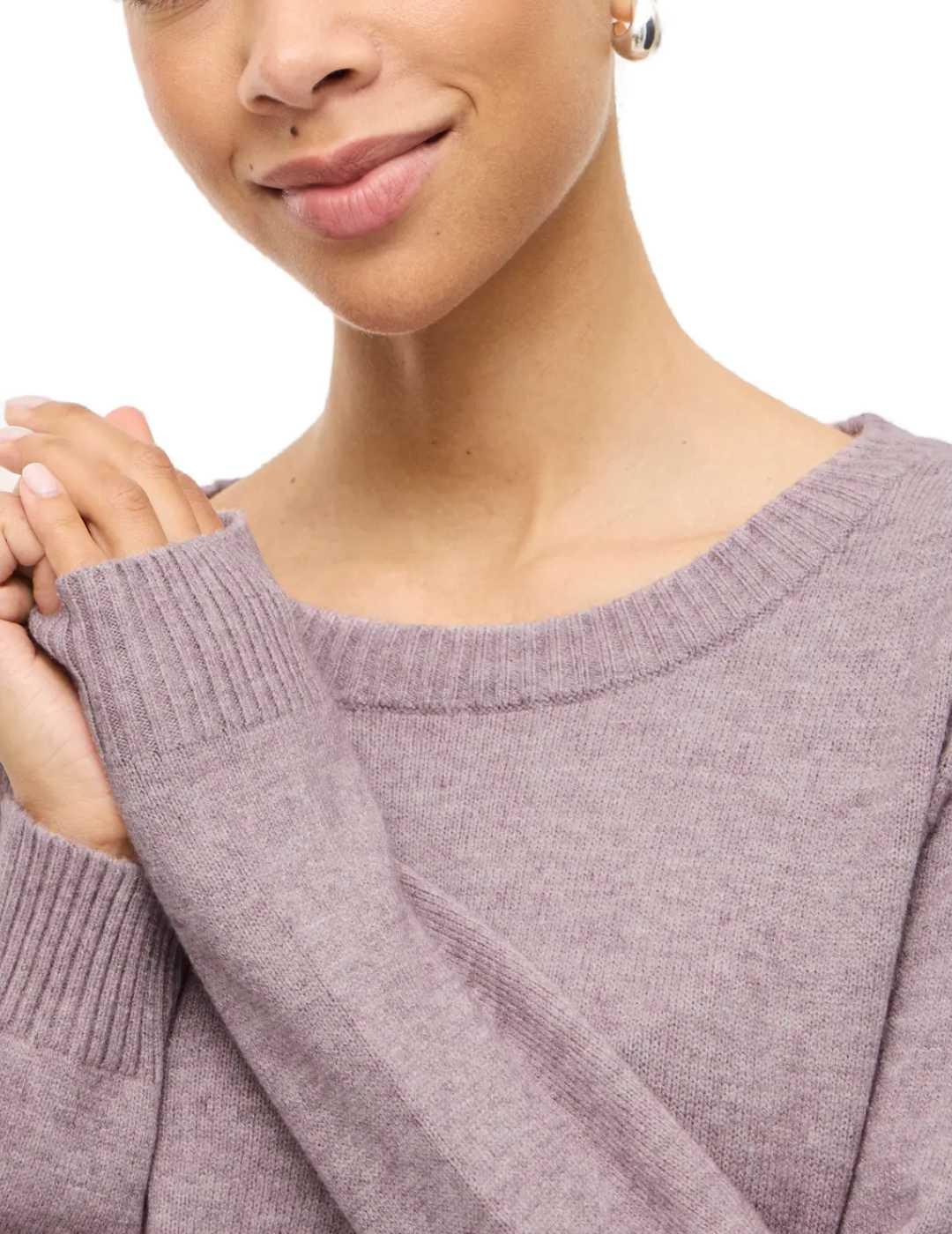 Jersey Vila Ril rosa palo cuello redondo para mujer