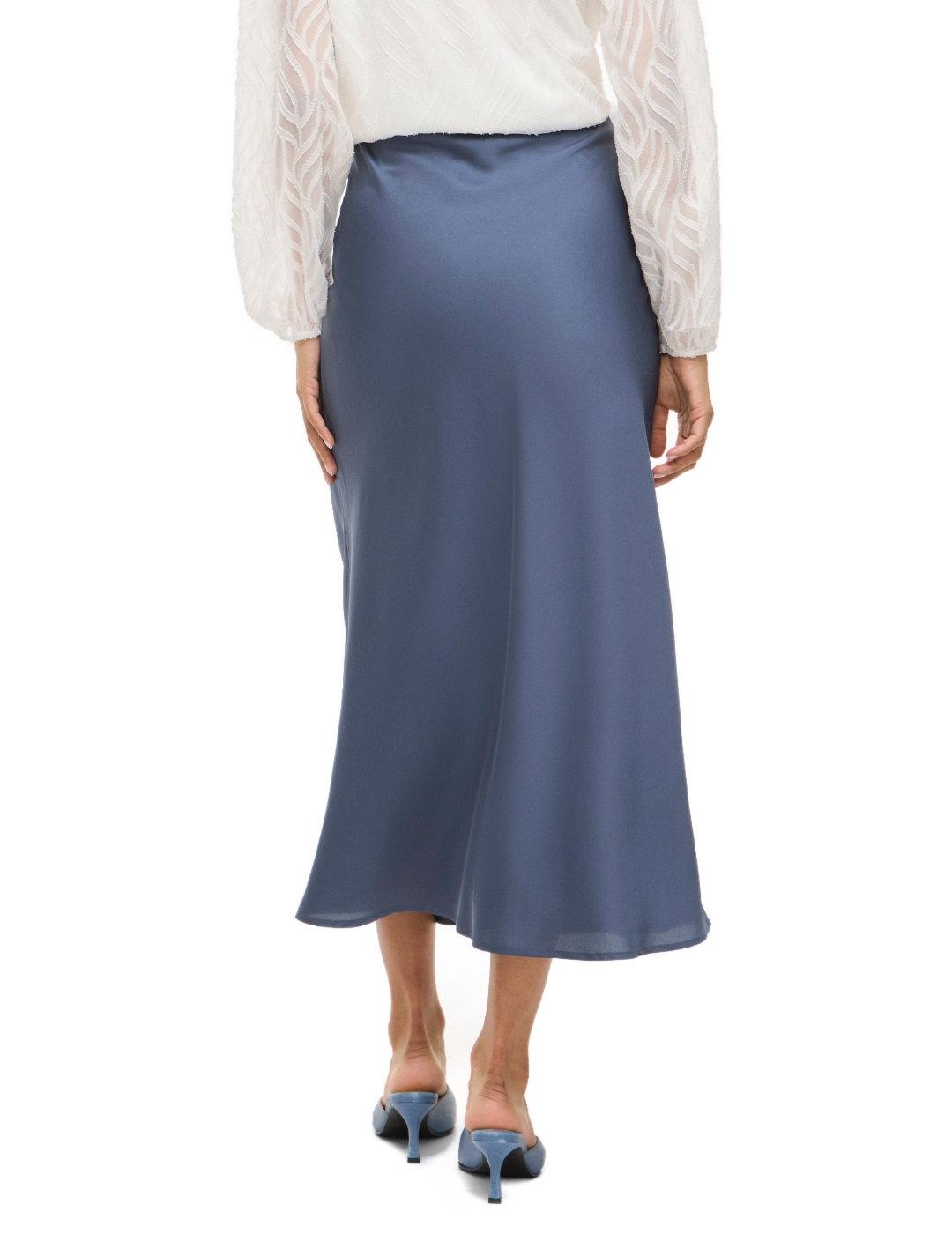 Falda Vila Ellette azul midi satinada brillante para mujer