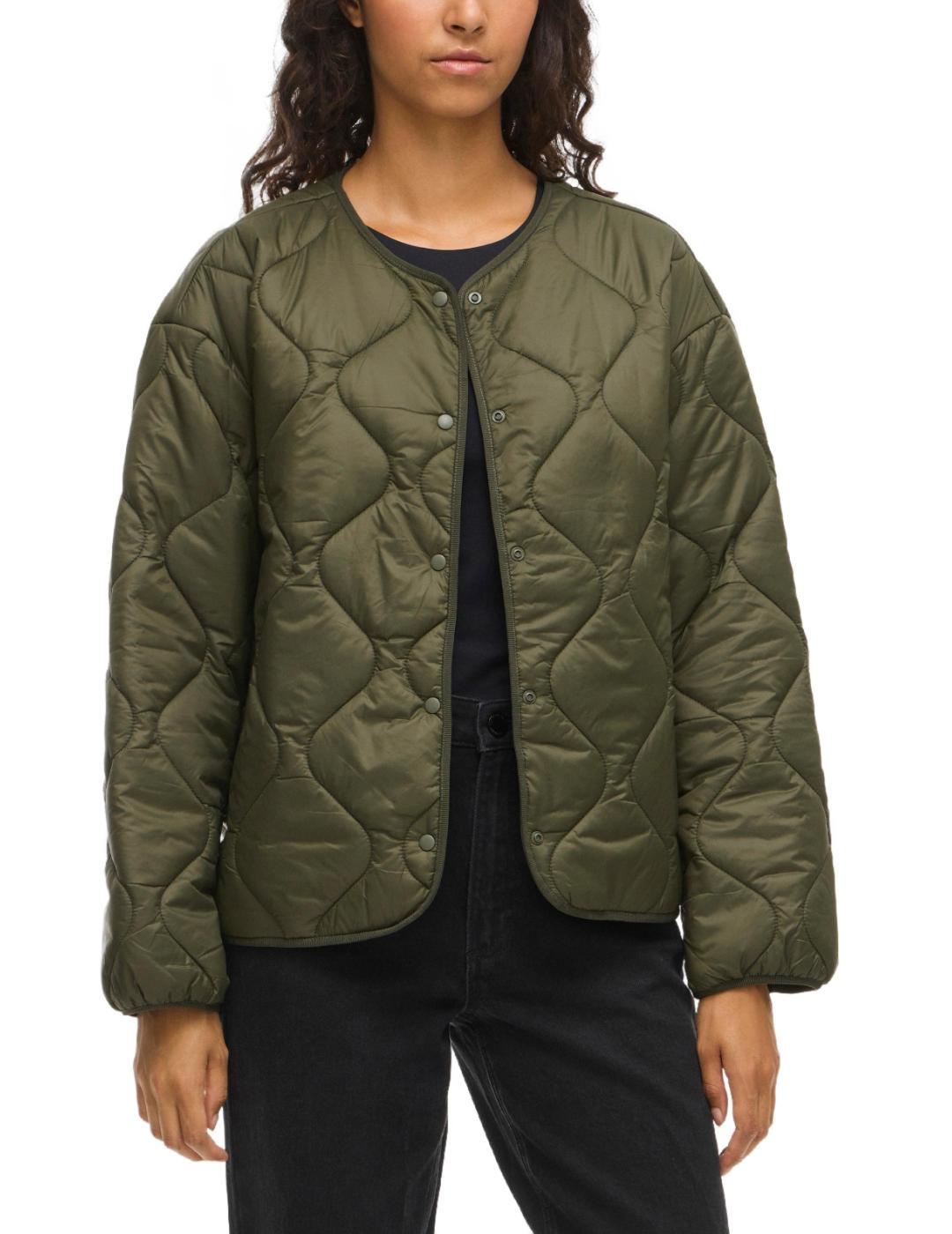 Chaqueta Vila Dune verde guateada manga larga para mujer