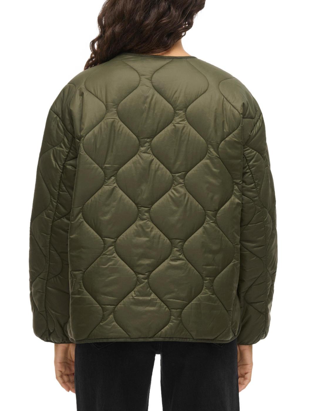 Chaqueta Vila Dune verde guateada manga larga para mujer