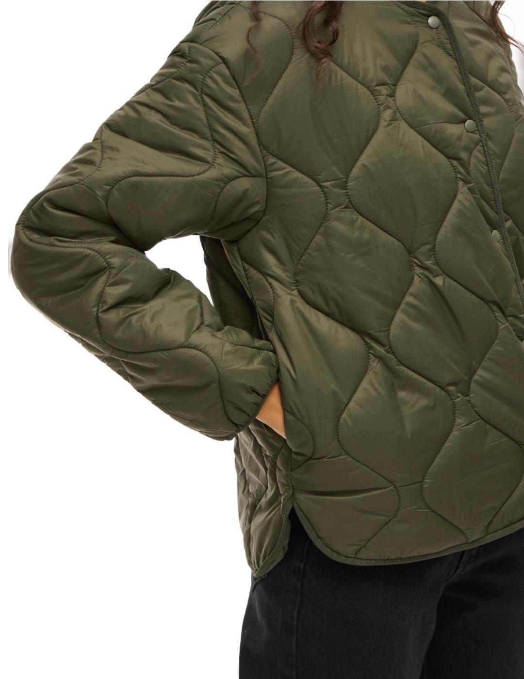 Chaqueta Vila Dune verde guateada manga larga para mujer