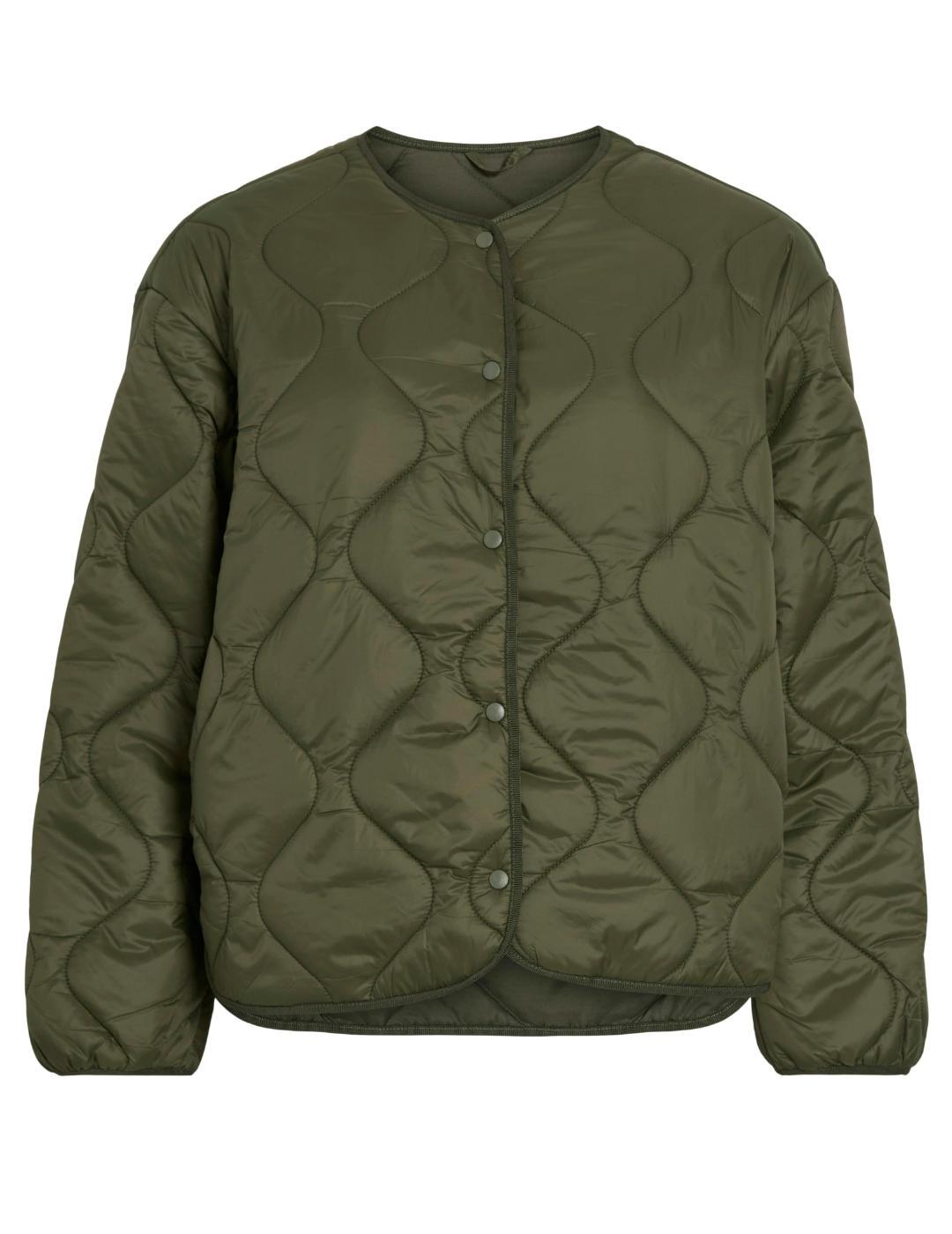 Chaqueta Vila Dune verde guateada manga larga para mujer
