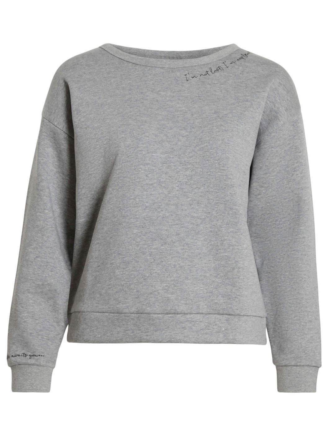 Jersey Vila Maldea gris claro manga larga para mujer