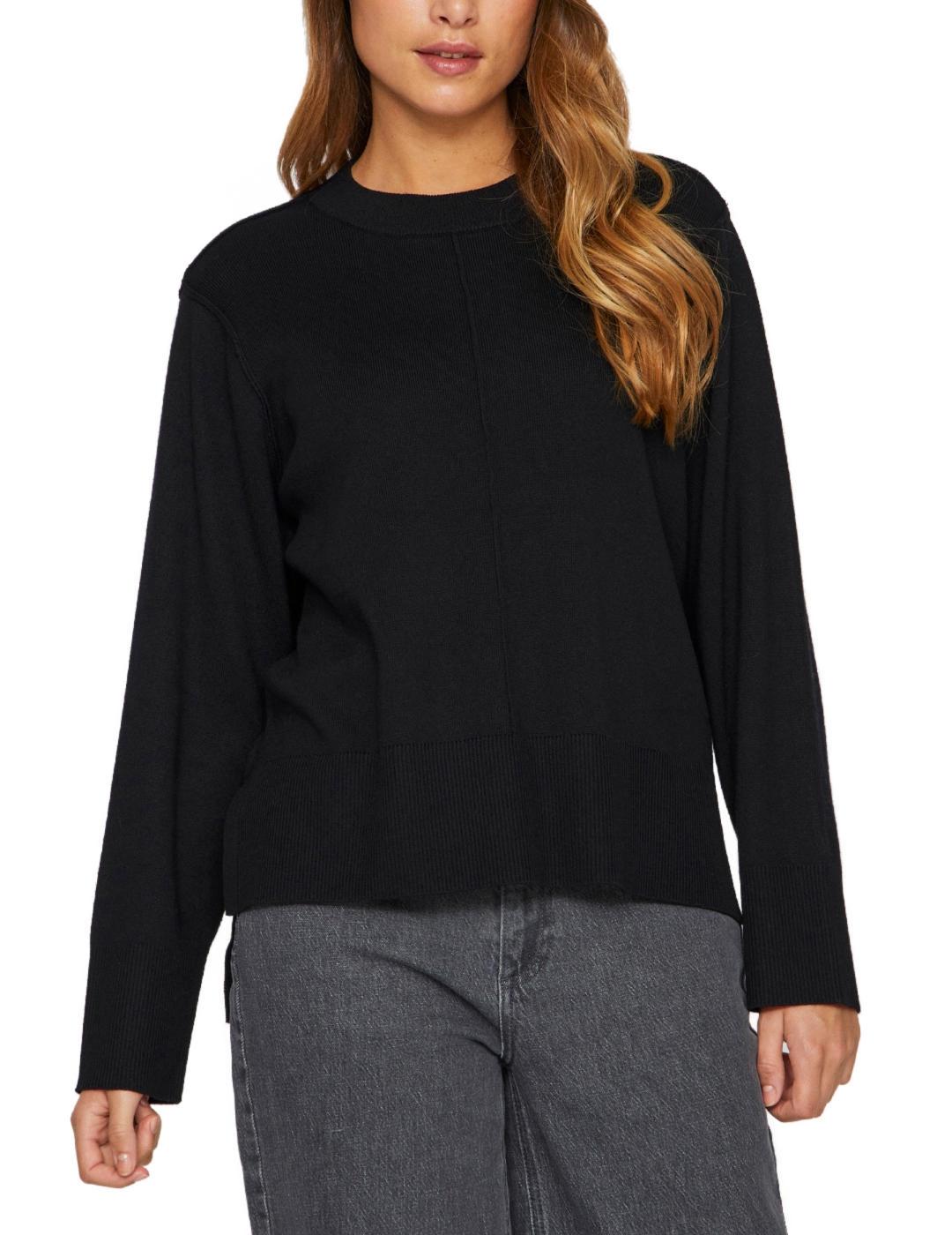 Jersey Vila Ostria negro largo irregular para mujer