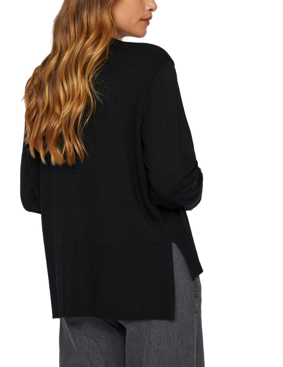 Jersey Vila Ostria negro largo irregular para mujer
