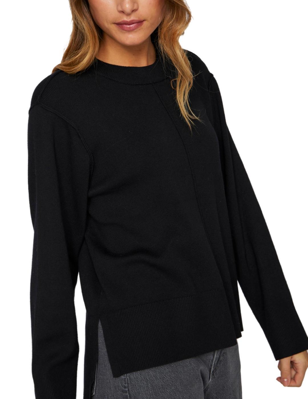 Jersey Vila Ostria negro largo irregular para mujer
